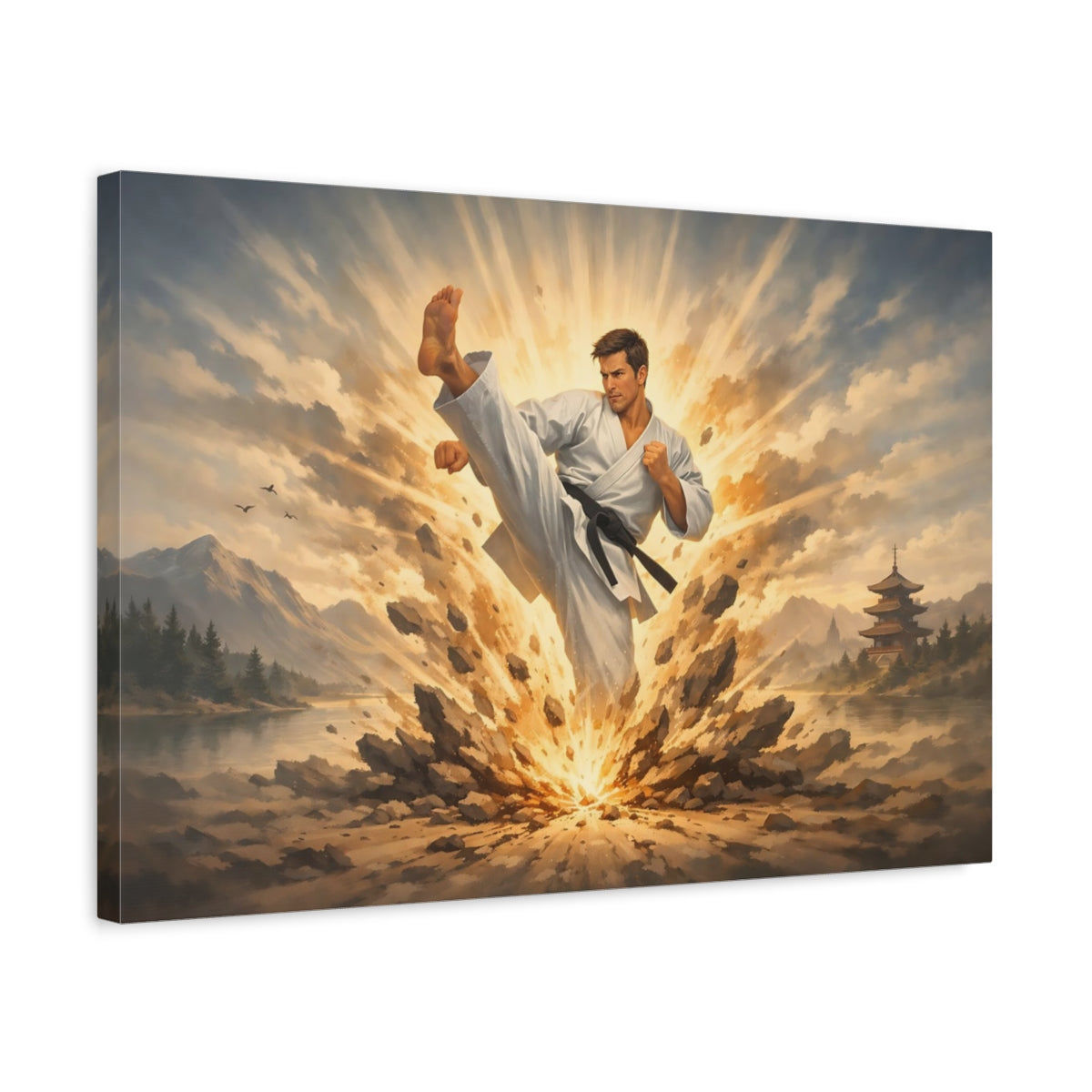 Nature Karate Martial Artist Sports - Canvas Wall Art Print