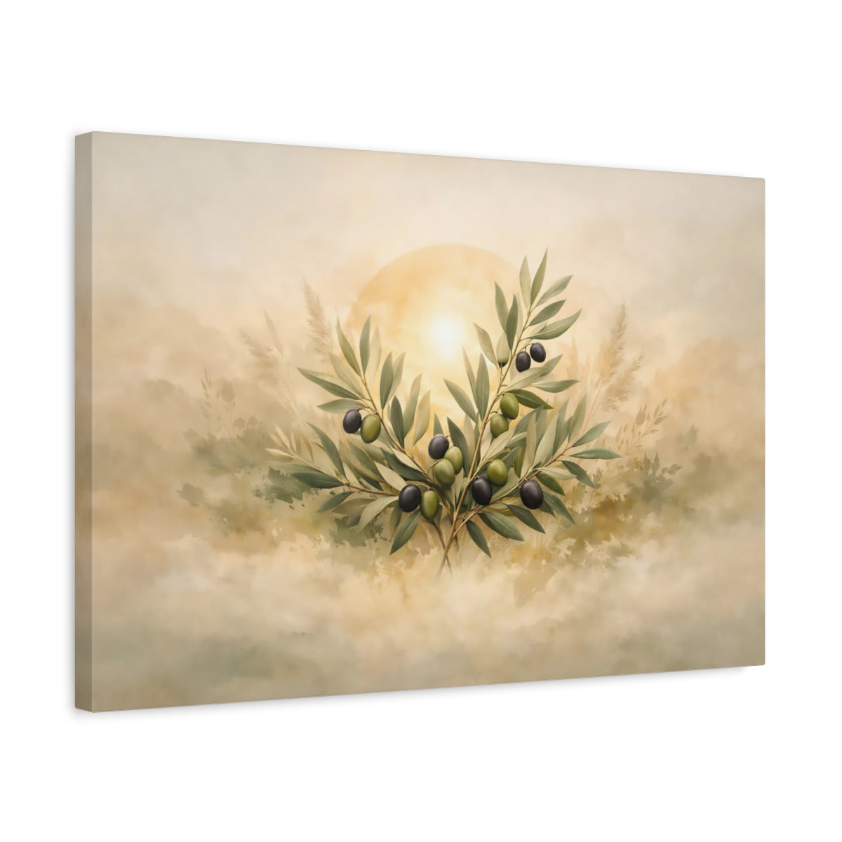 Boho Olive Branch Nature - Canvas Wall Art Print