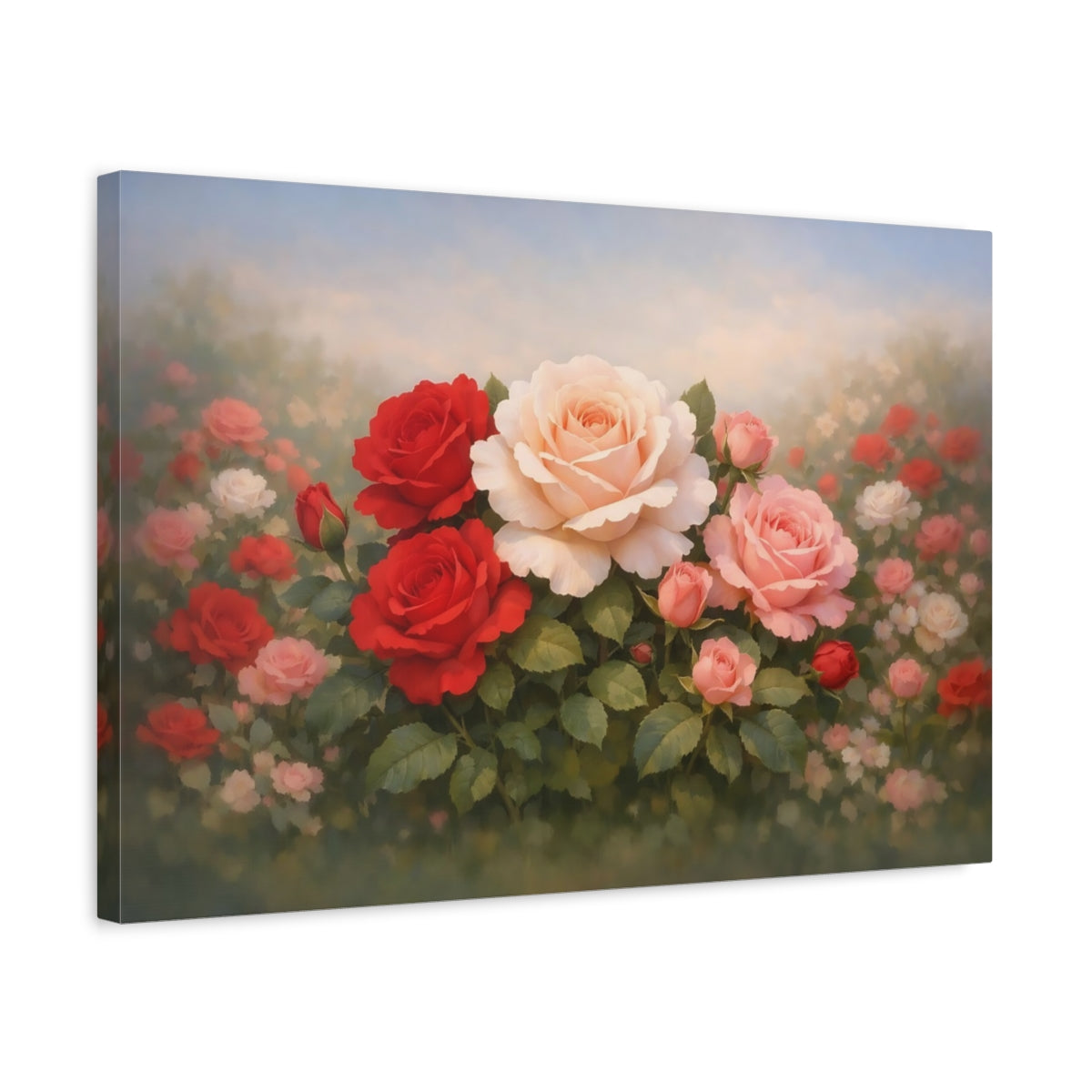 Roses de jardin fleuri - Impression sur toile murale