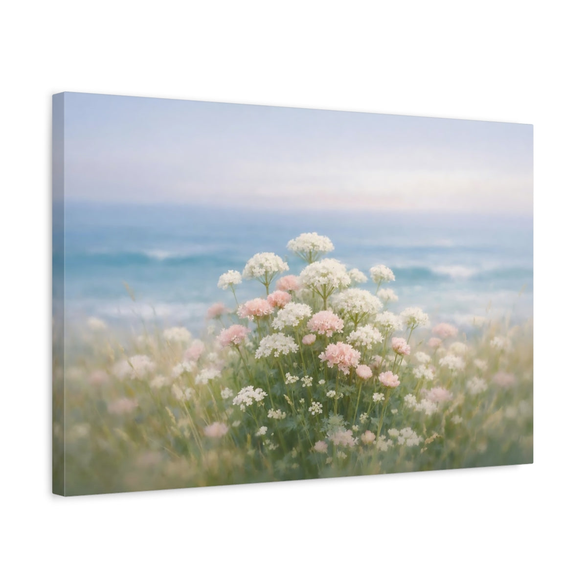 Art mural sur toile - Paysage marin floral en gros plan Fleurs sauvages Nature