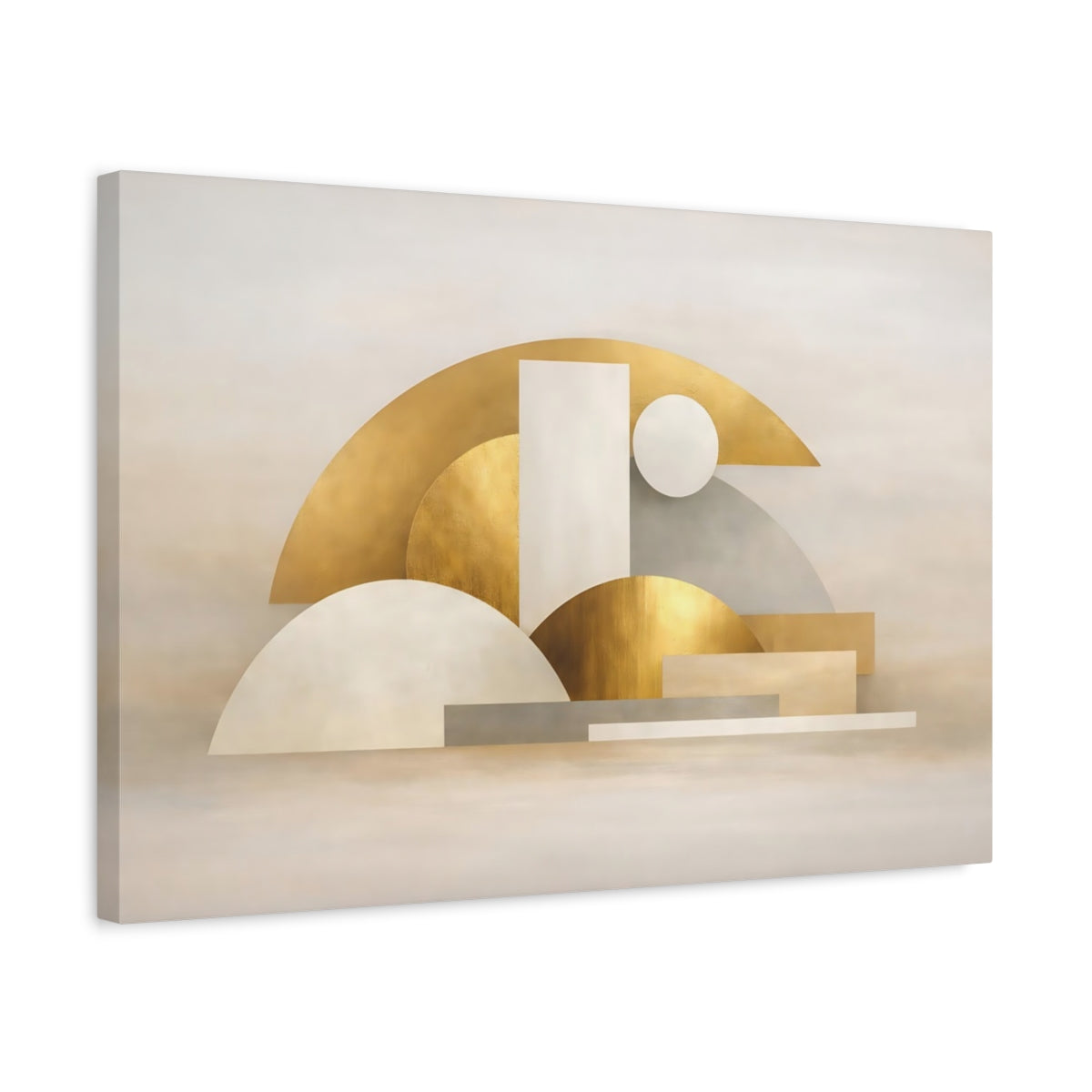 Gold Abstract Geometric Shapes - Canvas Wall Art Print