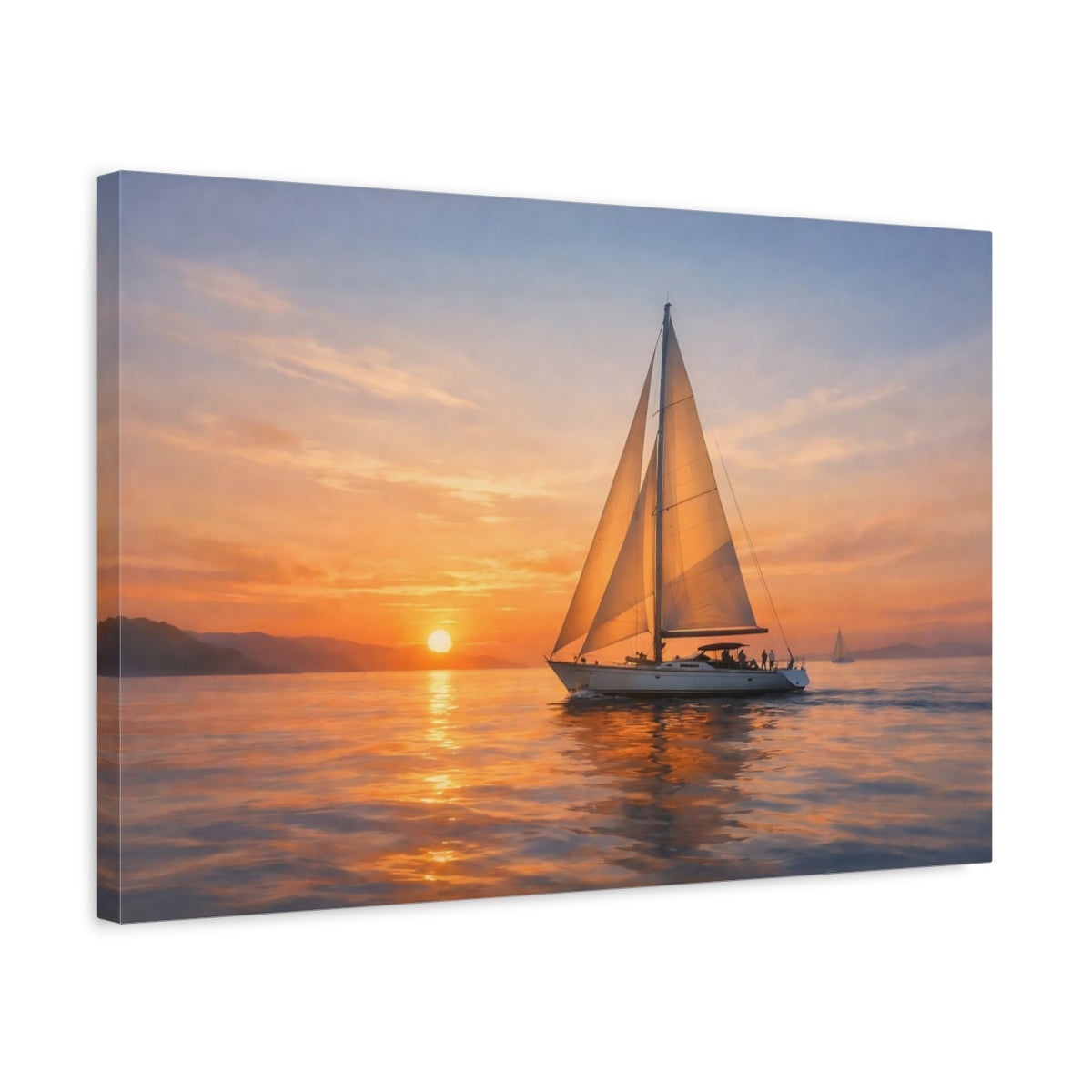 Nature Sailboat Sunset - Canvas Wall Art Print
