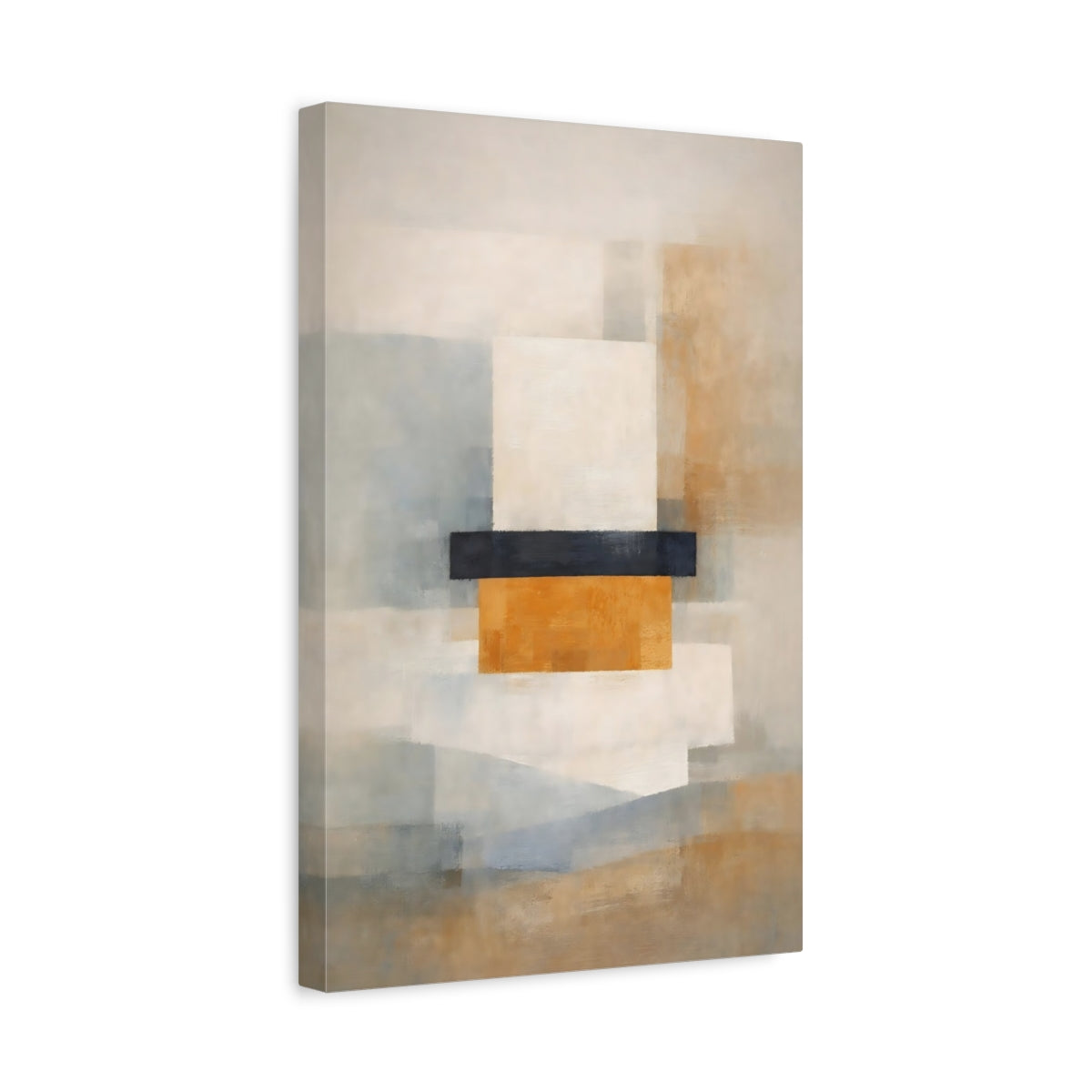 Abstract Geometric Forms Gold Grey - Canvas Wall Art Print