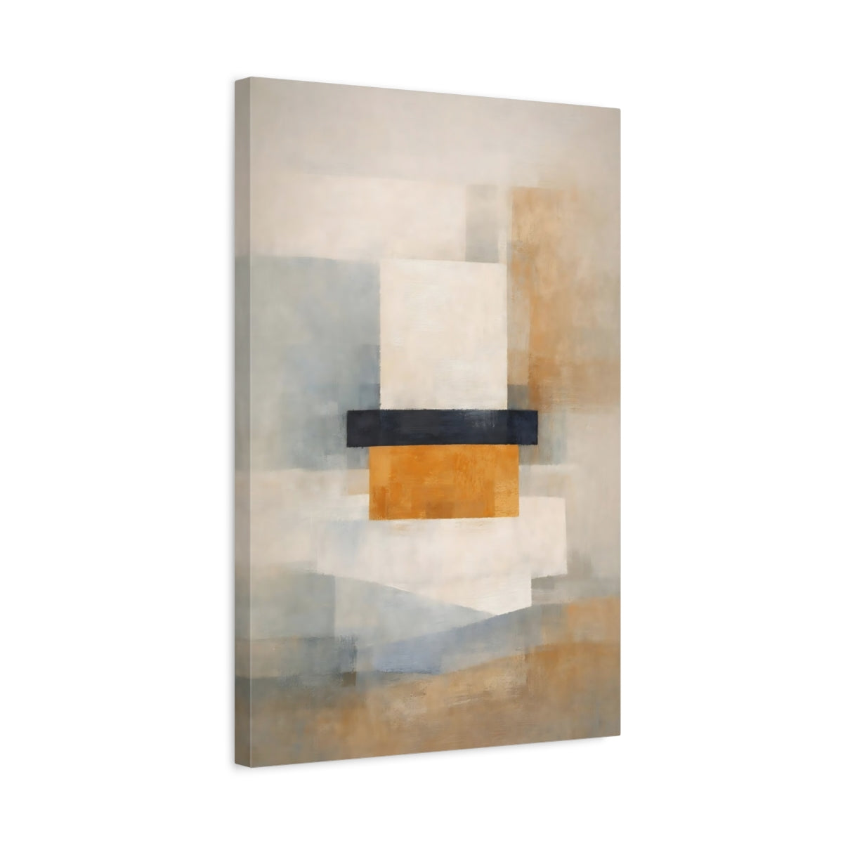 Abstract Geometric Forms Gold Grey - Canvas Wall Art Print