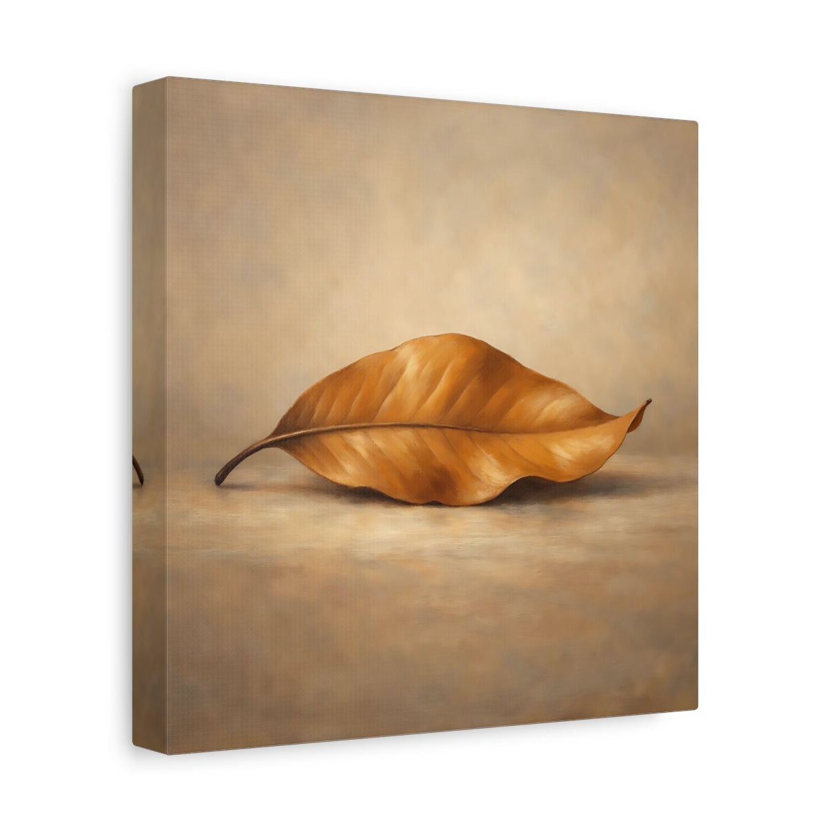 Side Mockup 9. Nature Dried Leaf Brown Leaf shown as stretched canvas wall art