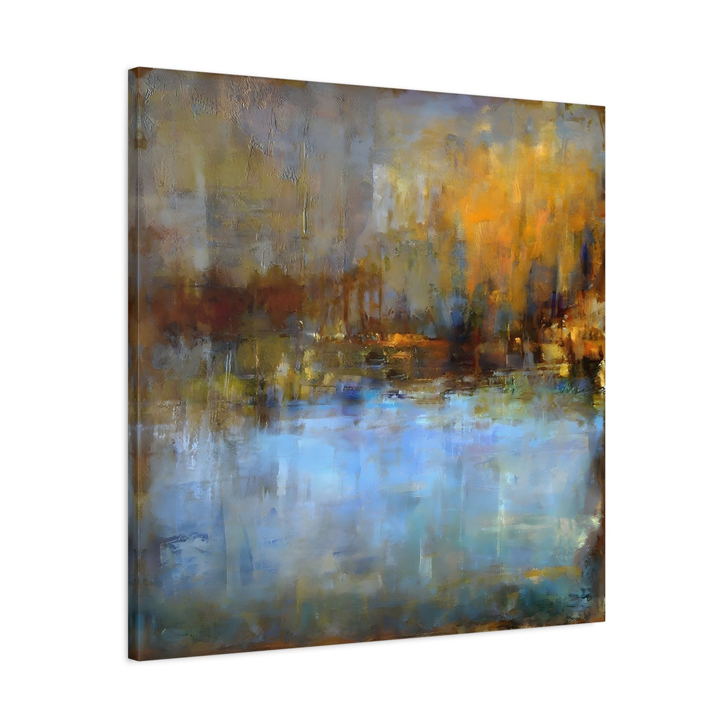 Abstract Blue Grey Artwork Painting Wall Art Canvas Print