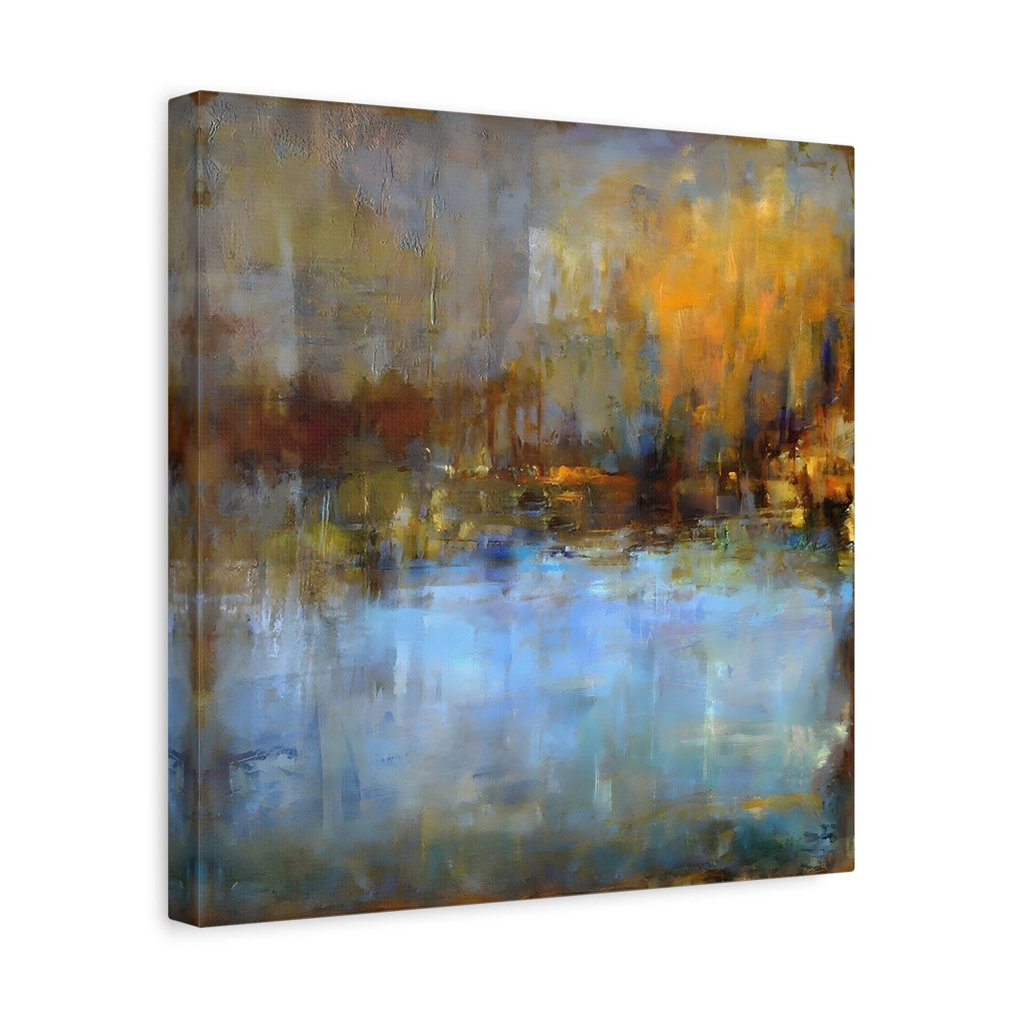 Abstract Blue Grey Artwork Painting Wall Art Canvas Print