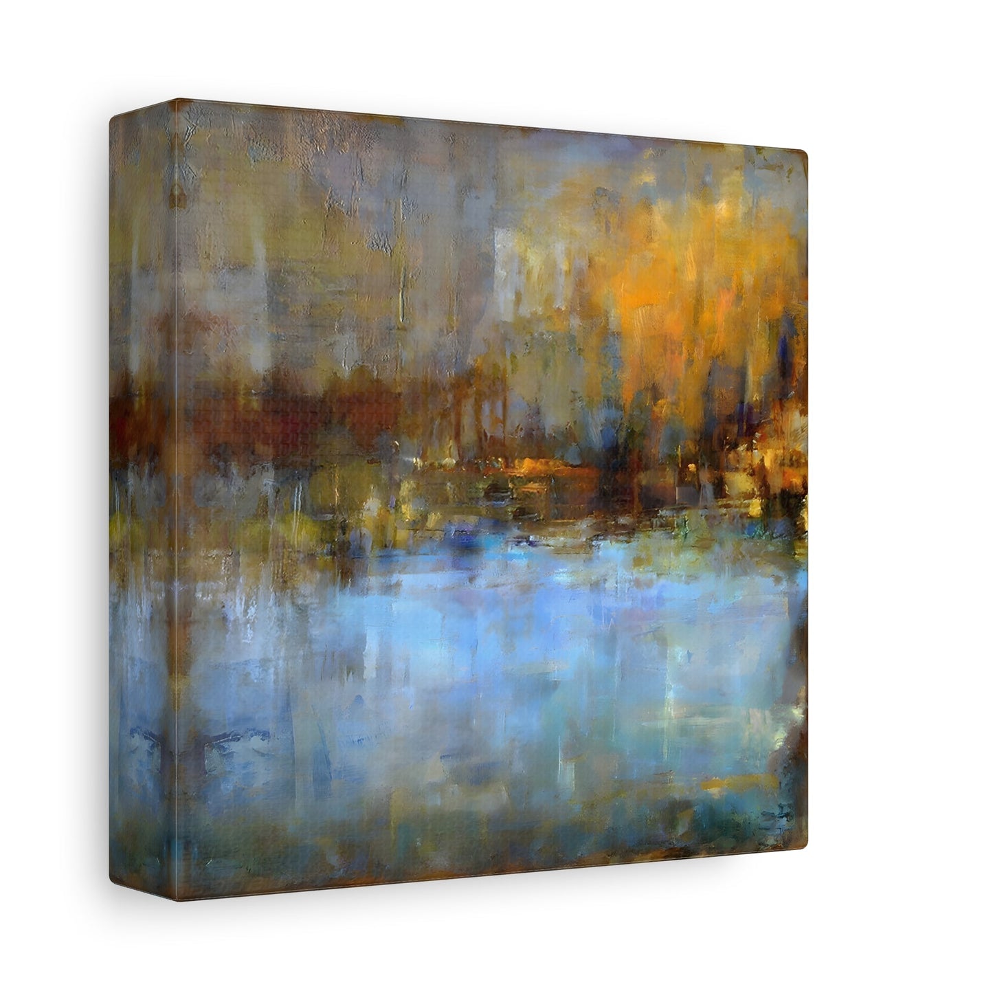 Abstract Blue Grey Artwork Painting Wall Art Canvas Print
