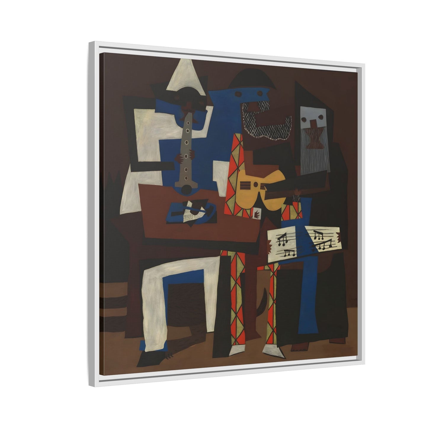 Abstract Cubist Picasso Three Musicians - Canvas Wall Art Print