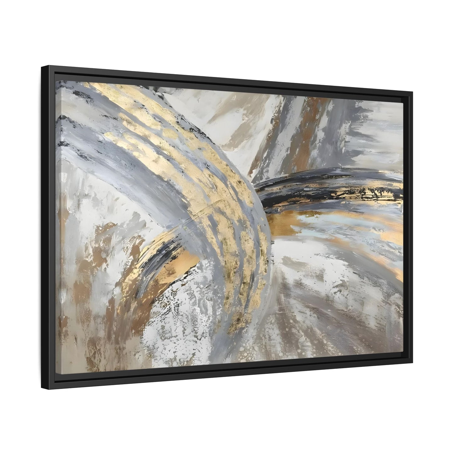 Abstract Gold Grey Silver Canvas Wall Art Print