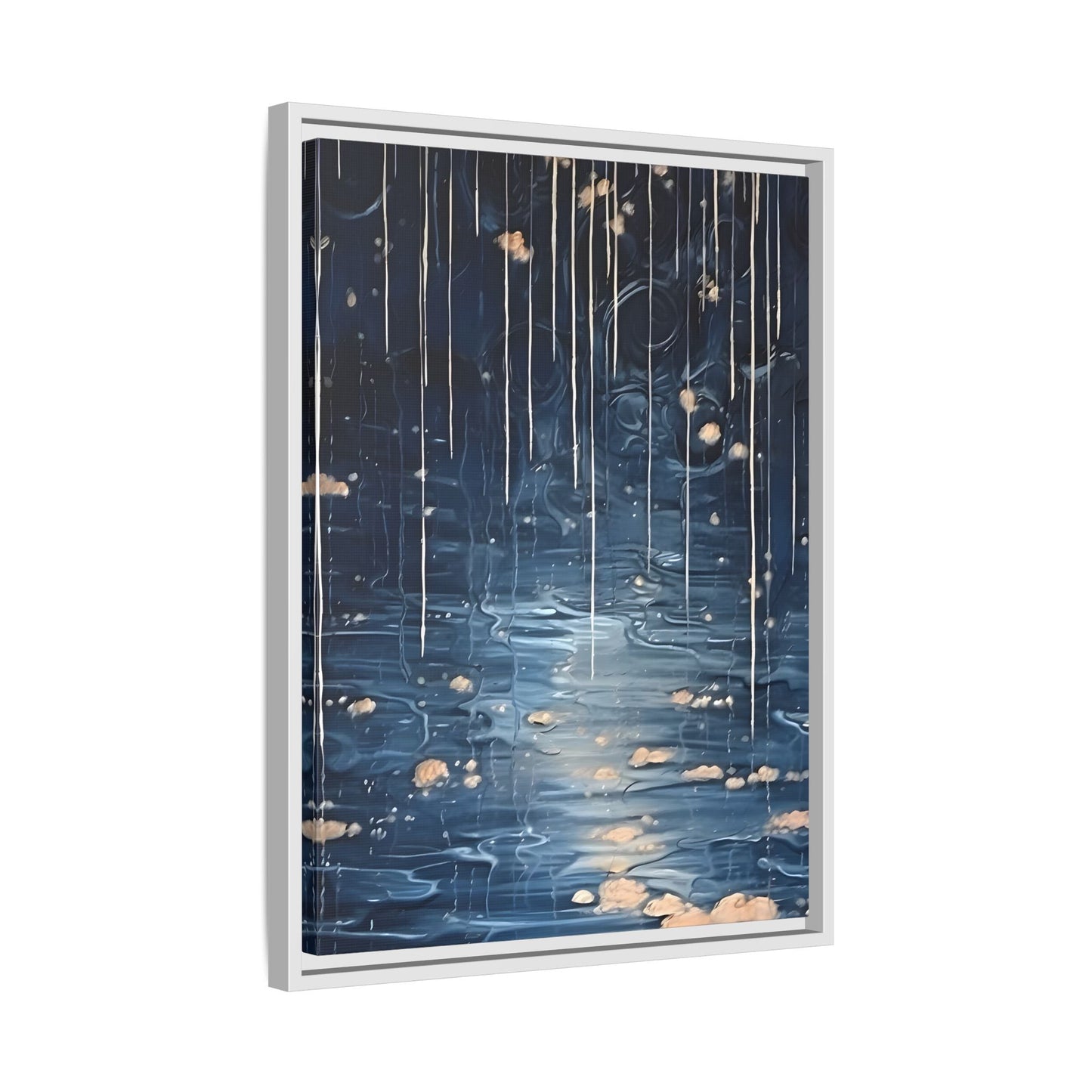 Abstract Rainy Night Canvas Wall Art - Minimalist Artwork Decor