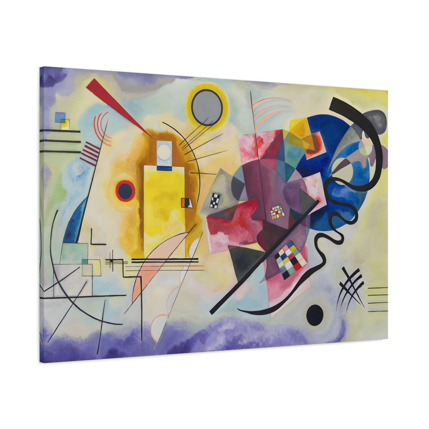 Abstract Wall Art Kandinsky Yellow Red Blue Canvas Print