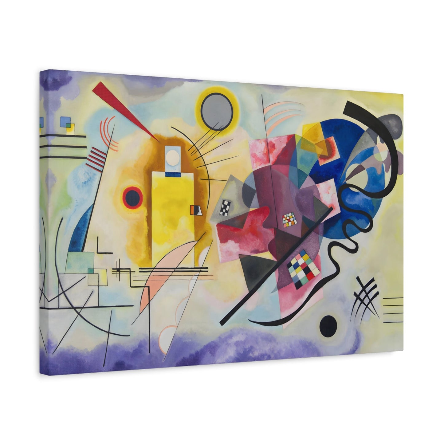 Abstract Wall Art Kandinsky Yellow Red Blue Canvas Print