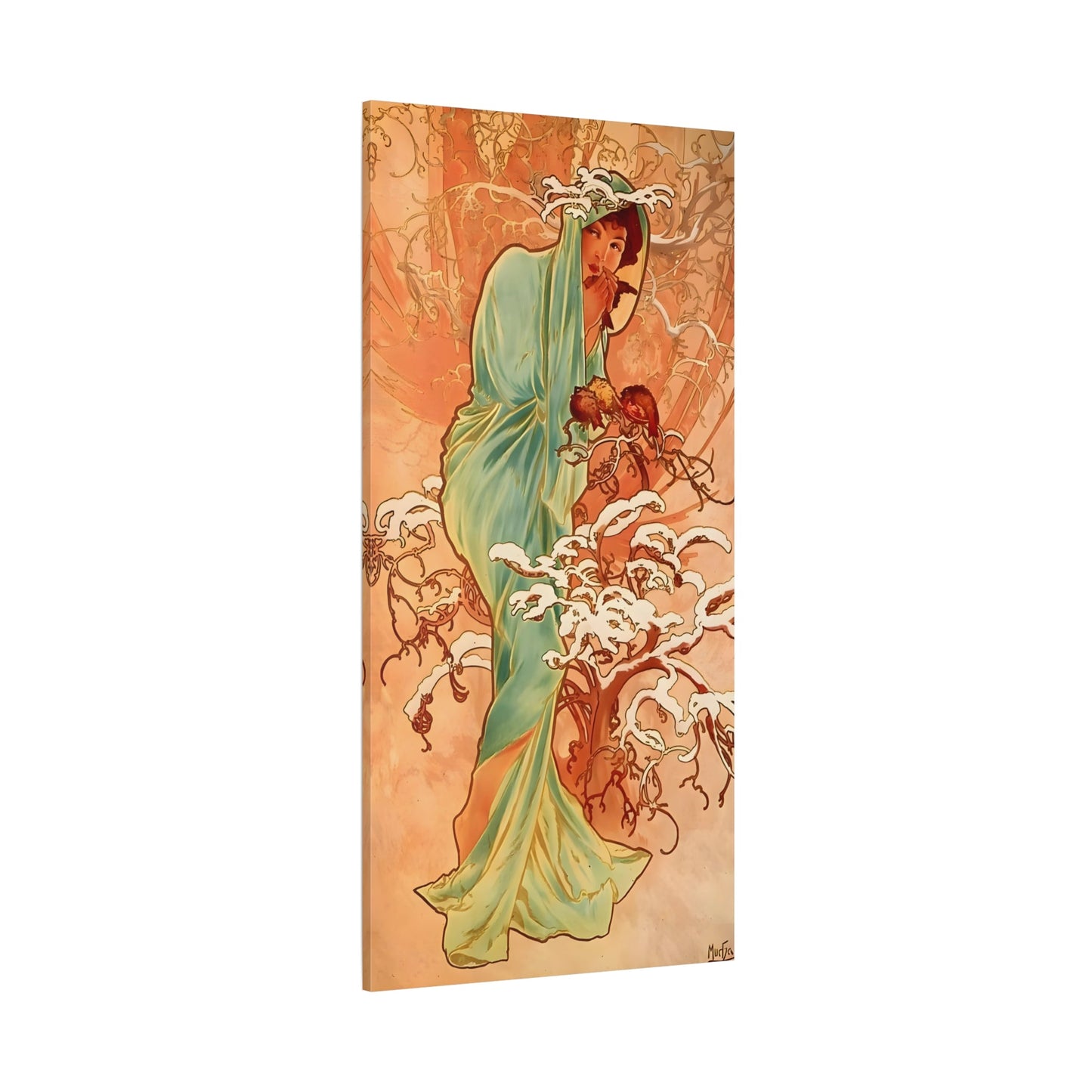 Alphonse Mucha Four Seasons Winter Canvas Wall Art Nouveau Print