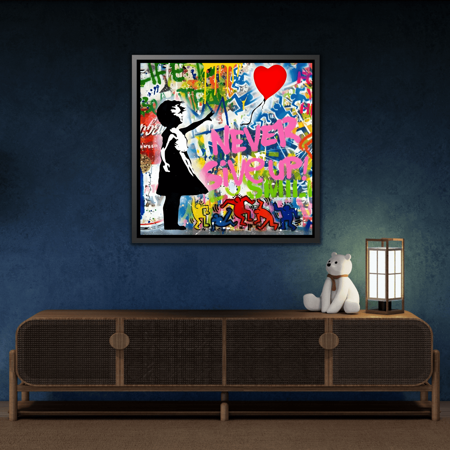 Balloon Girl Banksy Canvas Wall Art Framed Street Graffiti Print