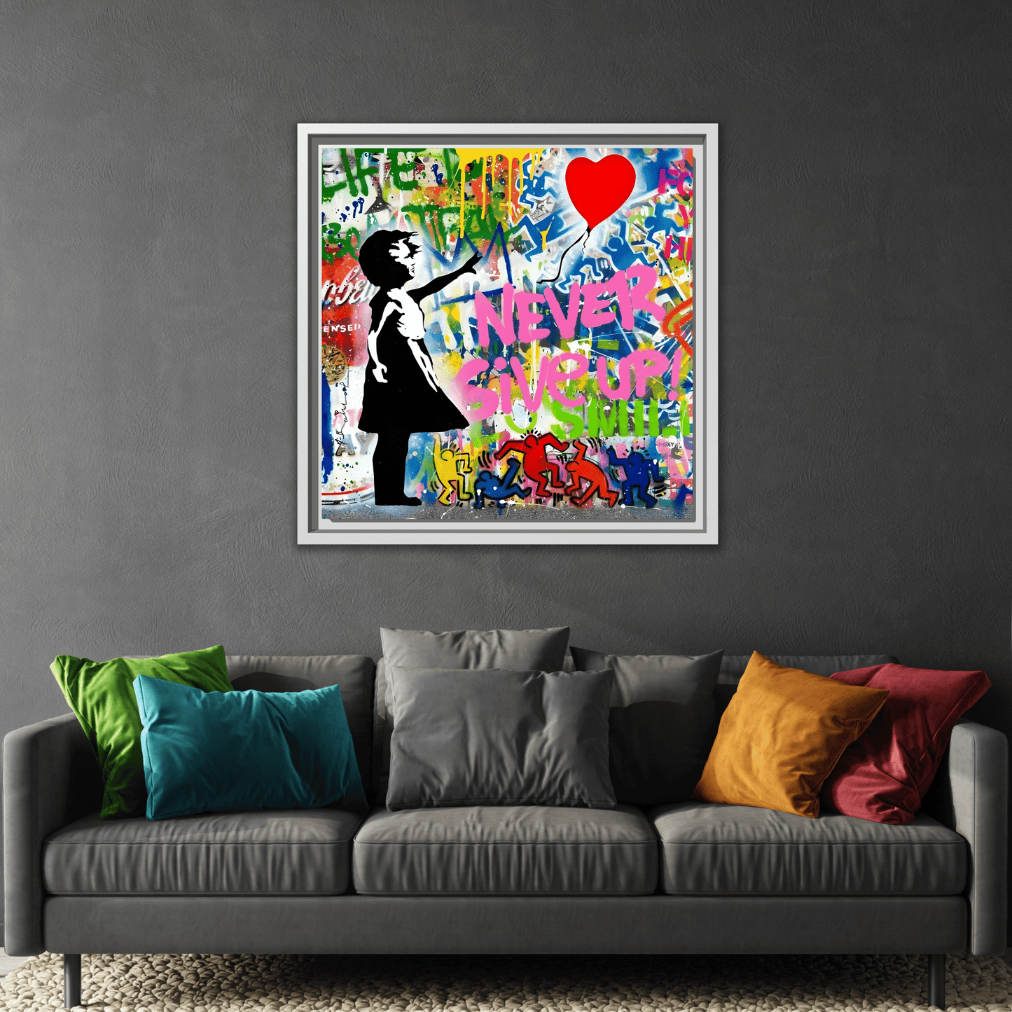 Balloon Girl Banksy Canvas Wall Art Framed Street Graffiti Print
