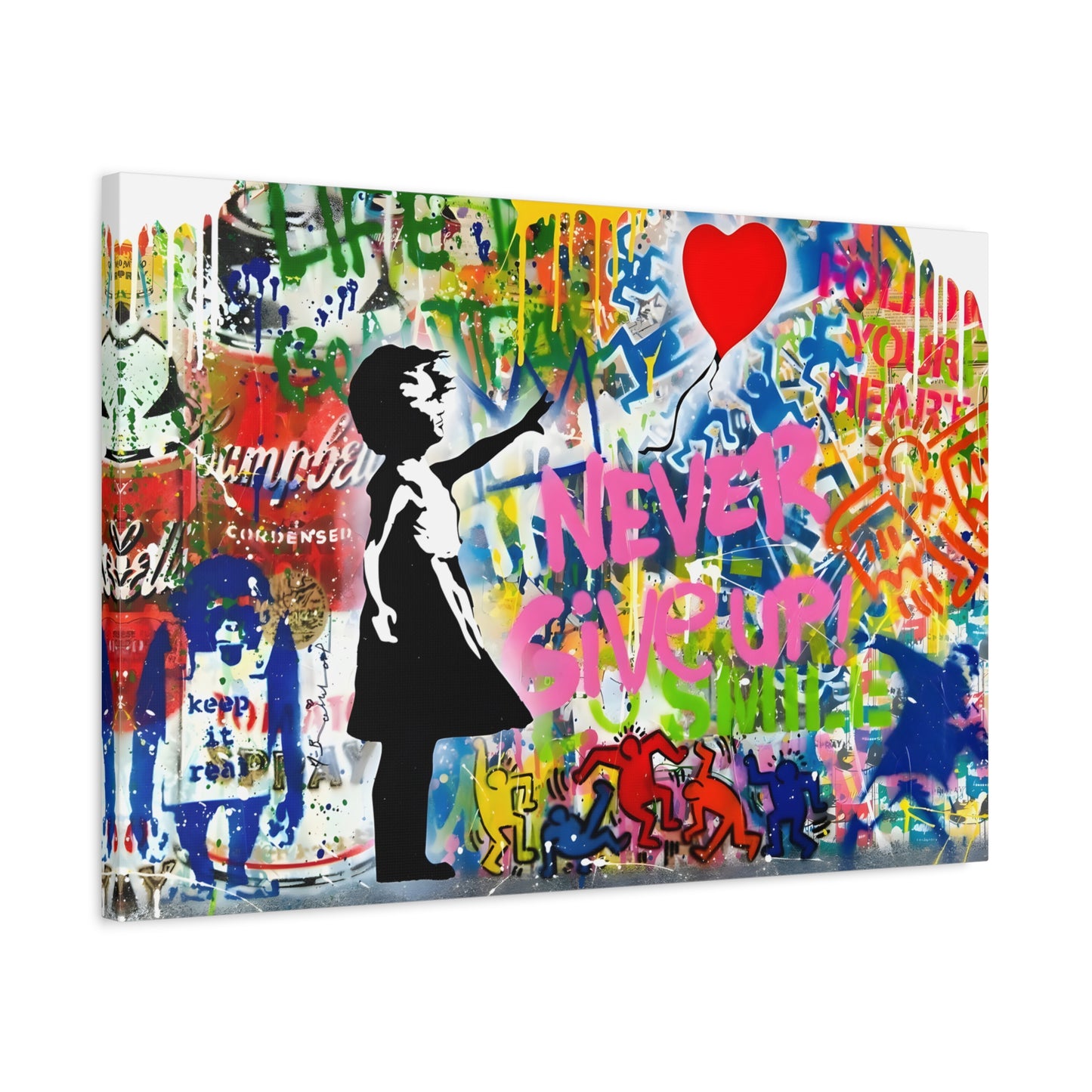Balloon Girl Urban Graffiti Canvas Print - Modern Banksy Pop Wall Art Brainwash Street