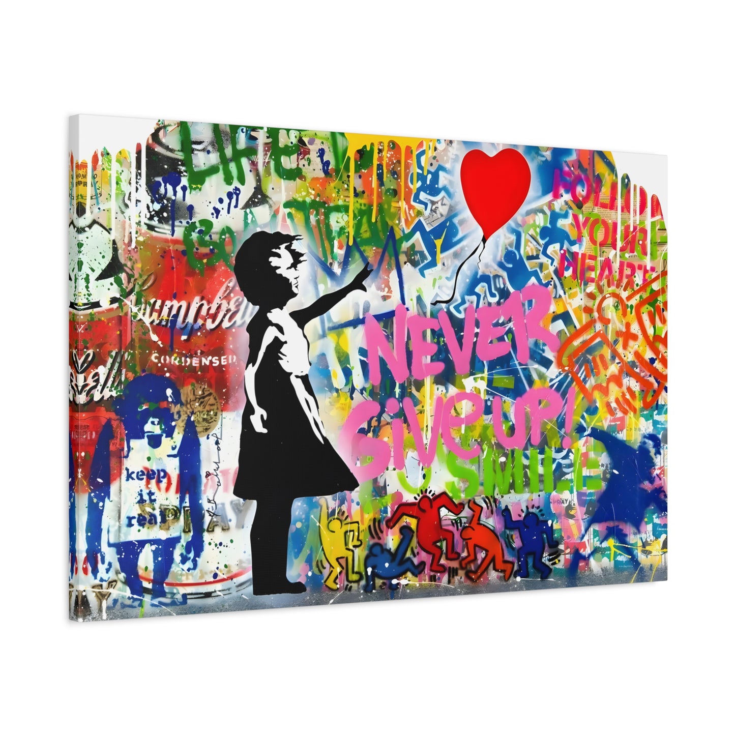 Balloon Girl Urban Graffiti Canvas Print - Modern Banksy Pop Wall Art Brainwash Street