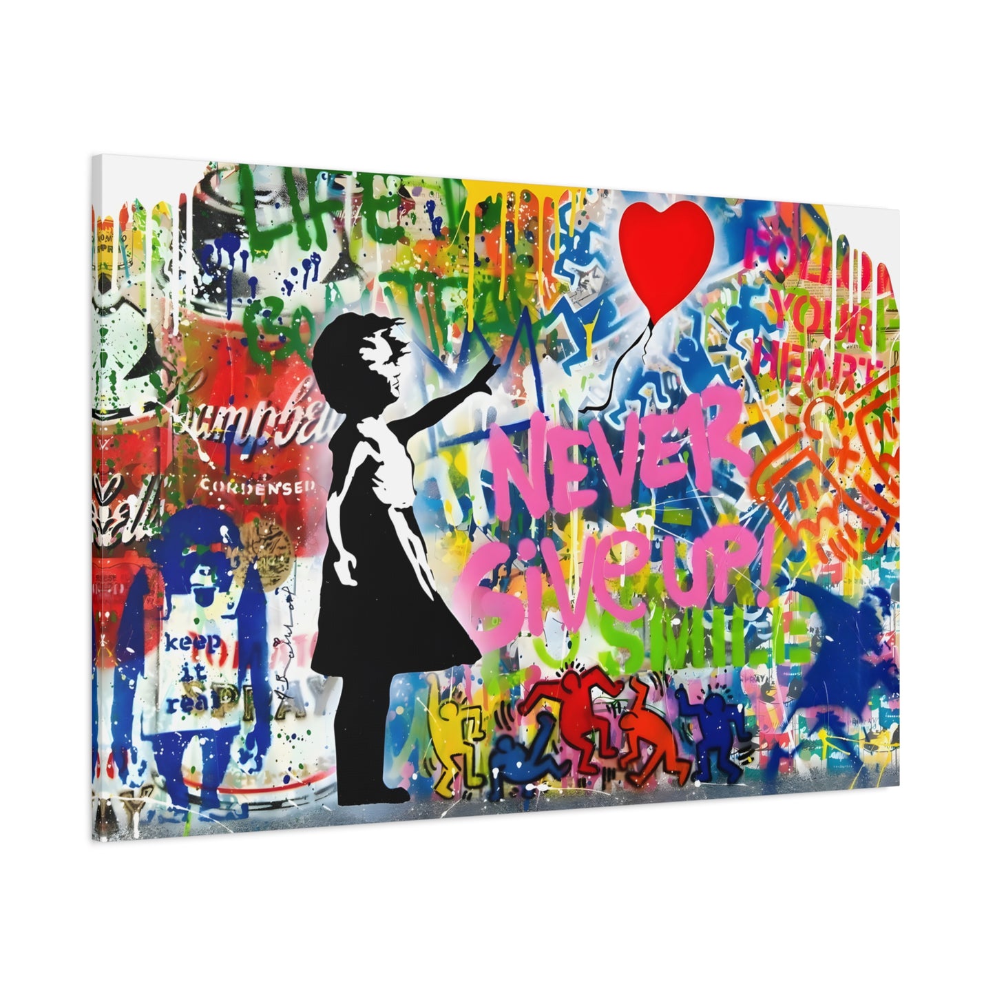 Balloon Girl Urban Graffiti Canvas Print - Modern Banksy Pop Wall Art Brainwash Street