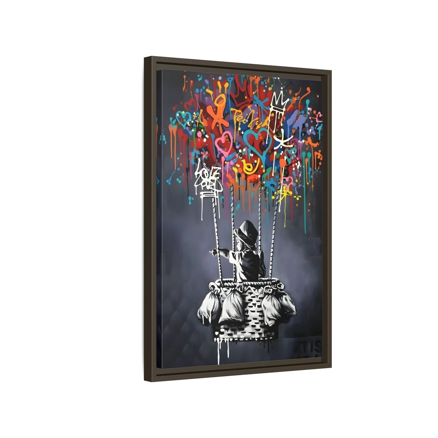 Banksy Child with Balloons Canvas Wall Art Print - Street Graffiti Prints