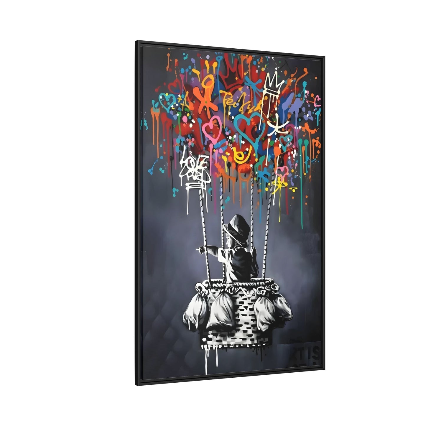 Banksy Child with Balloons Canvas Wall Art Print - Street Graffiti Prints