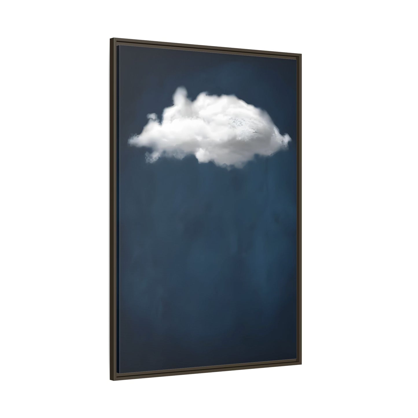 Blue Night Sky with Cloud Wall Art Canvas Print - Abstract Minimalist Home Decor