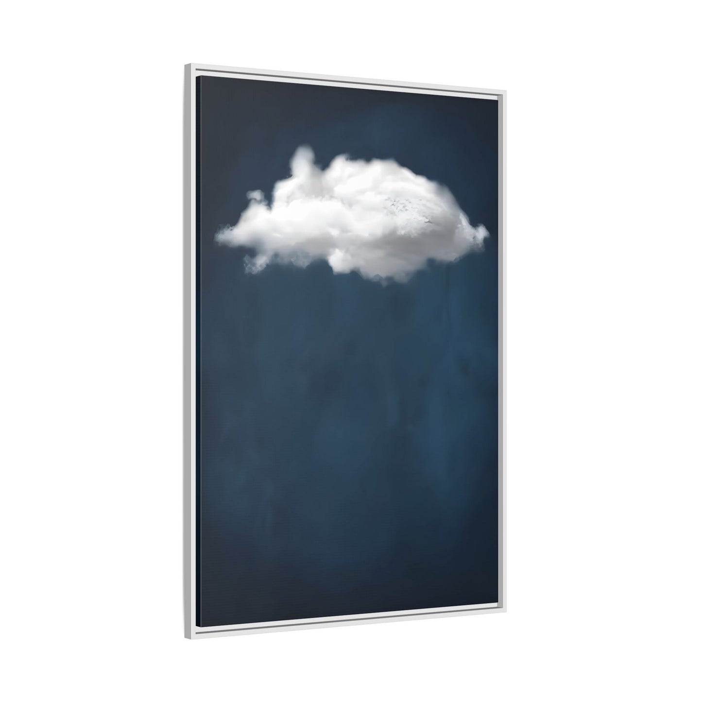 Blue Night Sky with Cloud Wall Art Canvas Print - Abstract Minimalist Home Decor