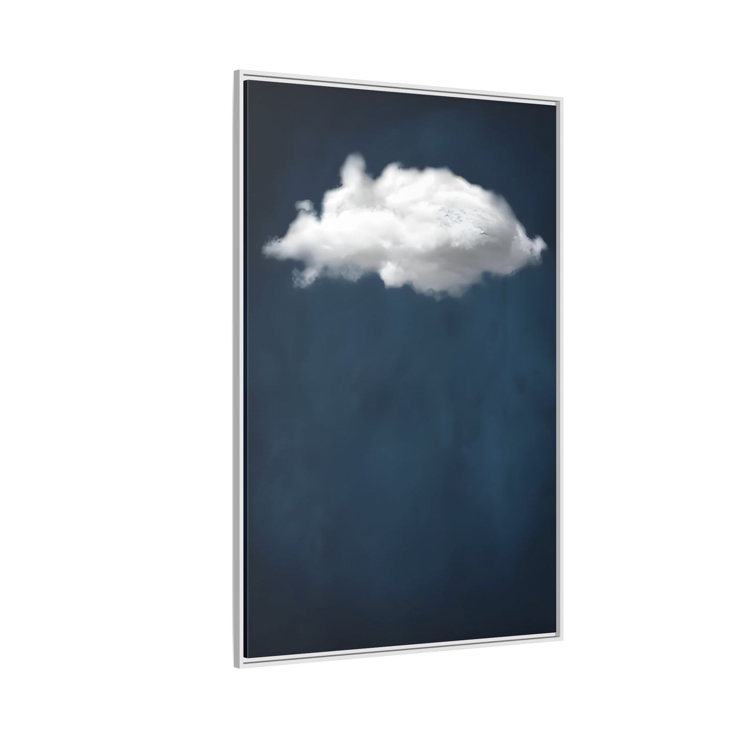 Blue Night Sky with Cloud Wall Art Canvas Print - Abstract Minimalist Home Decor