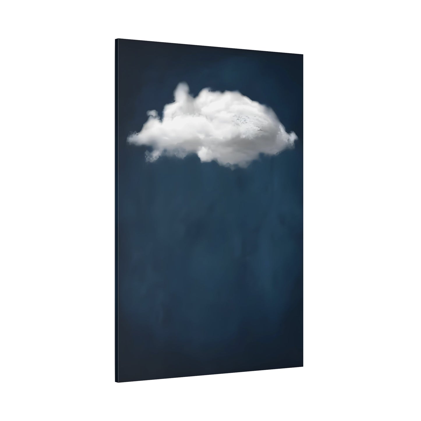 Blue Night Sky with Cloud Wall Art Canvas Print - Abstract Minimalist Home Decor