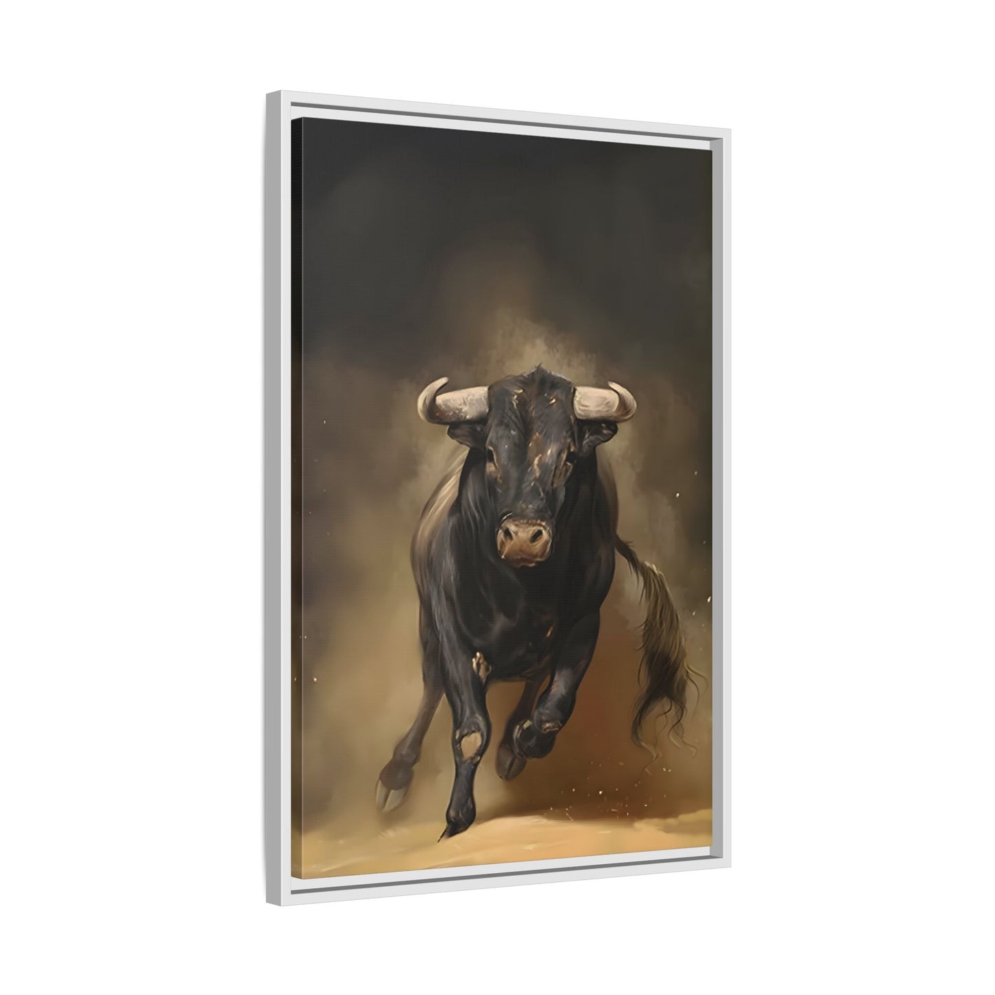 Bold Bull Canvas Wall Art Print - Framed Classical Home Decor
