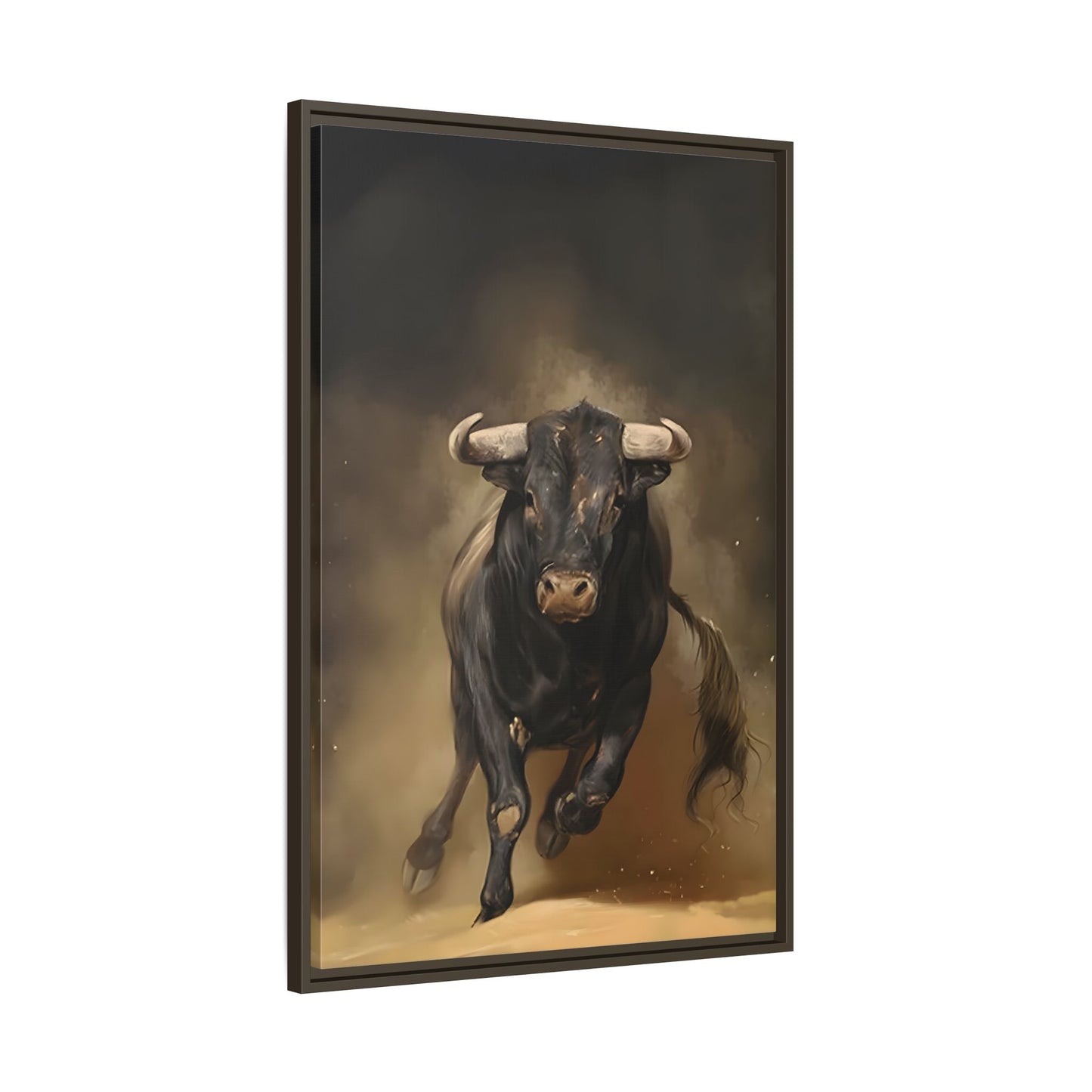 Bold Bull Canvas Wall Art Print - Framed Classical Home Decor