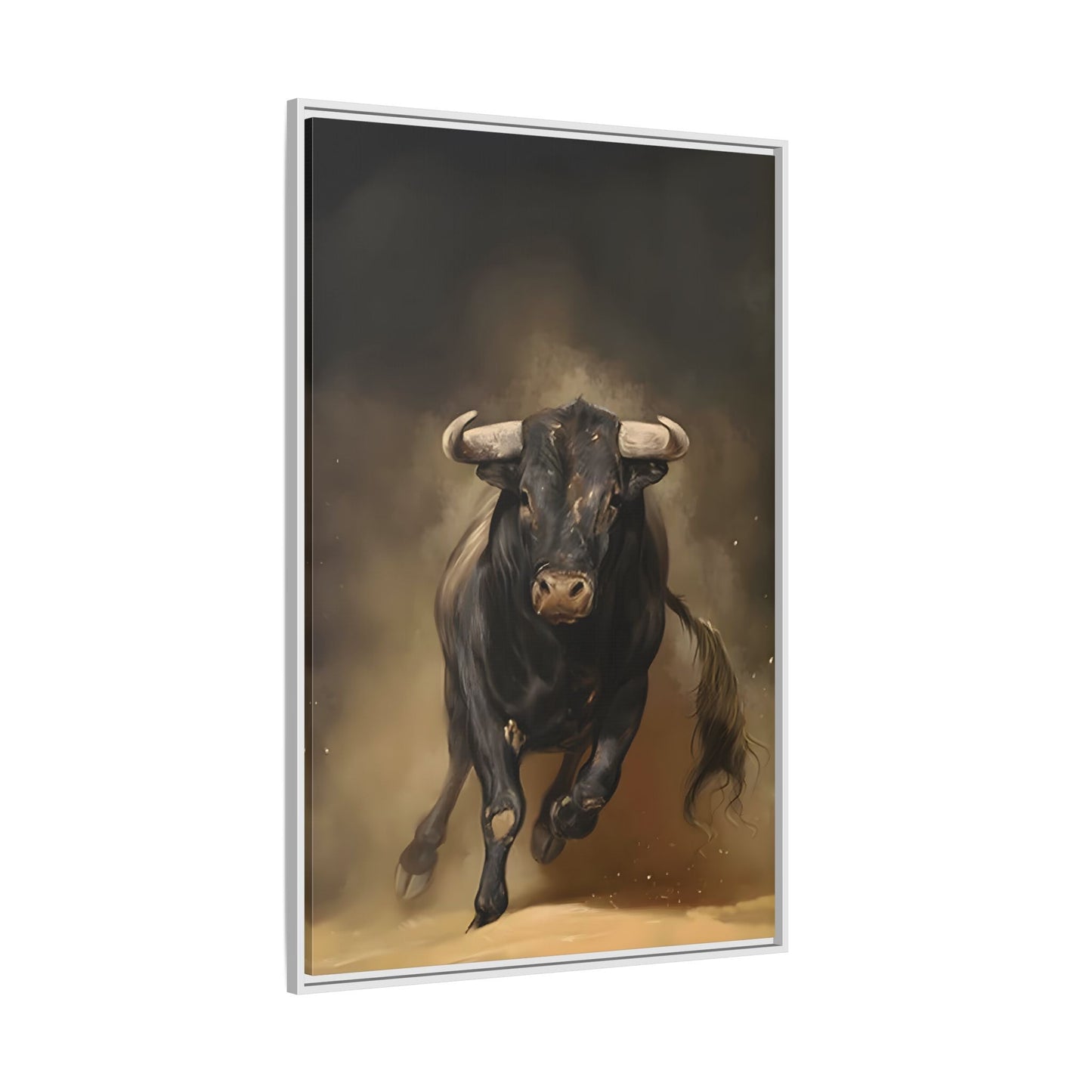 Bold Bull Canvas Wall Art Print - Framed Classical Home Decor
