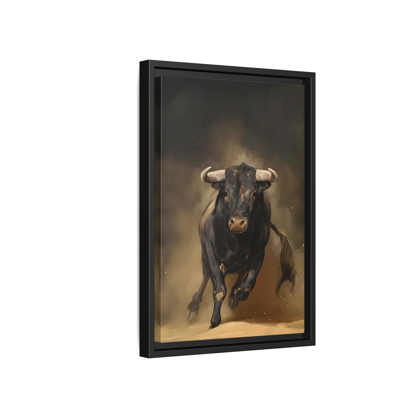 Bold Bull Canvas Wall Art Print - Framed Classical Home Decor