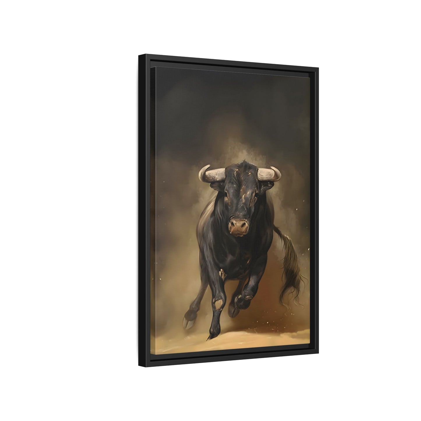Bold Bull Canvas Wall Art Print - Framed Classical Home Decor