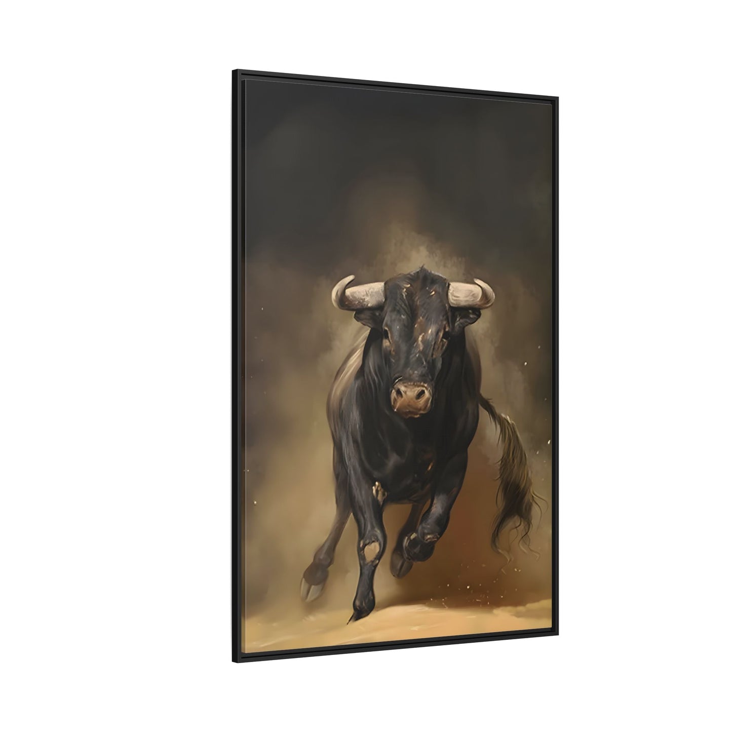 Bold Bull Canvas Wall Art Print - Framed Classical Home Decor