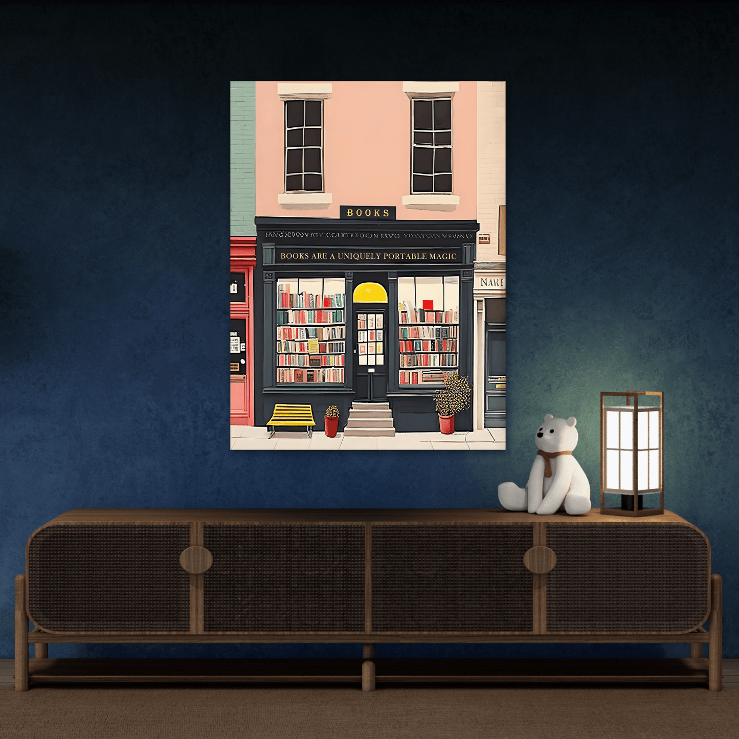 Bookstore Wall Art Canvas - Bookshop Reading New York Books Print