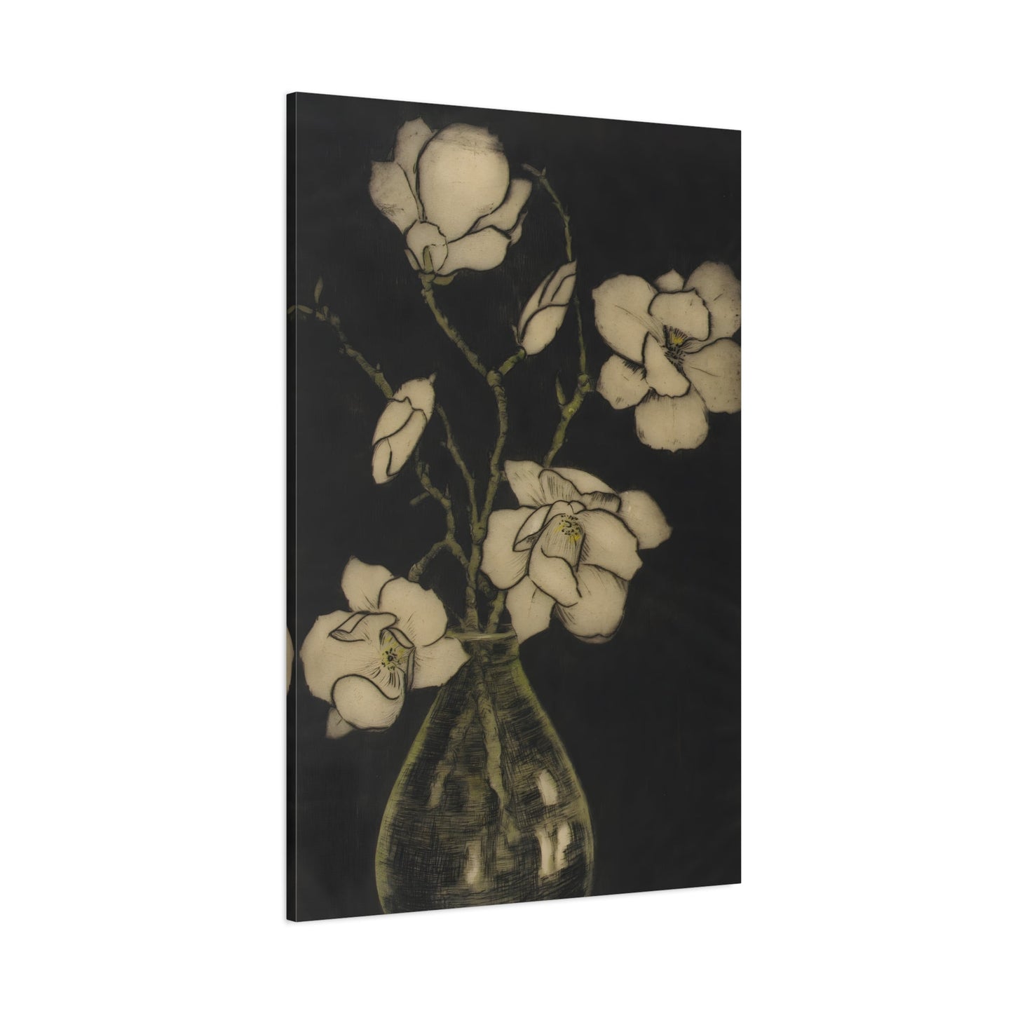 Botanical Canvas Print - Large Vintage Floral Wall Art