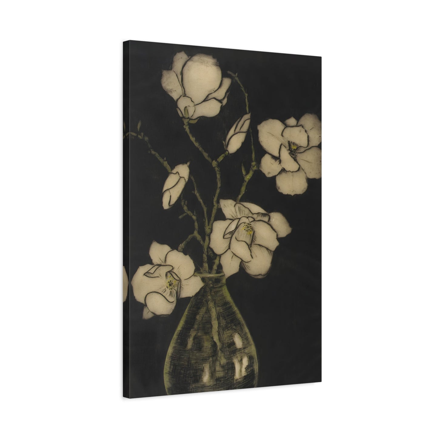 Botanical Canvas Print - Large Vintage Floral Wall Art