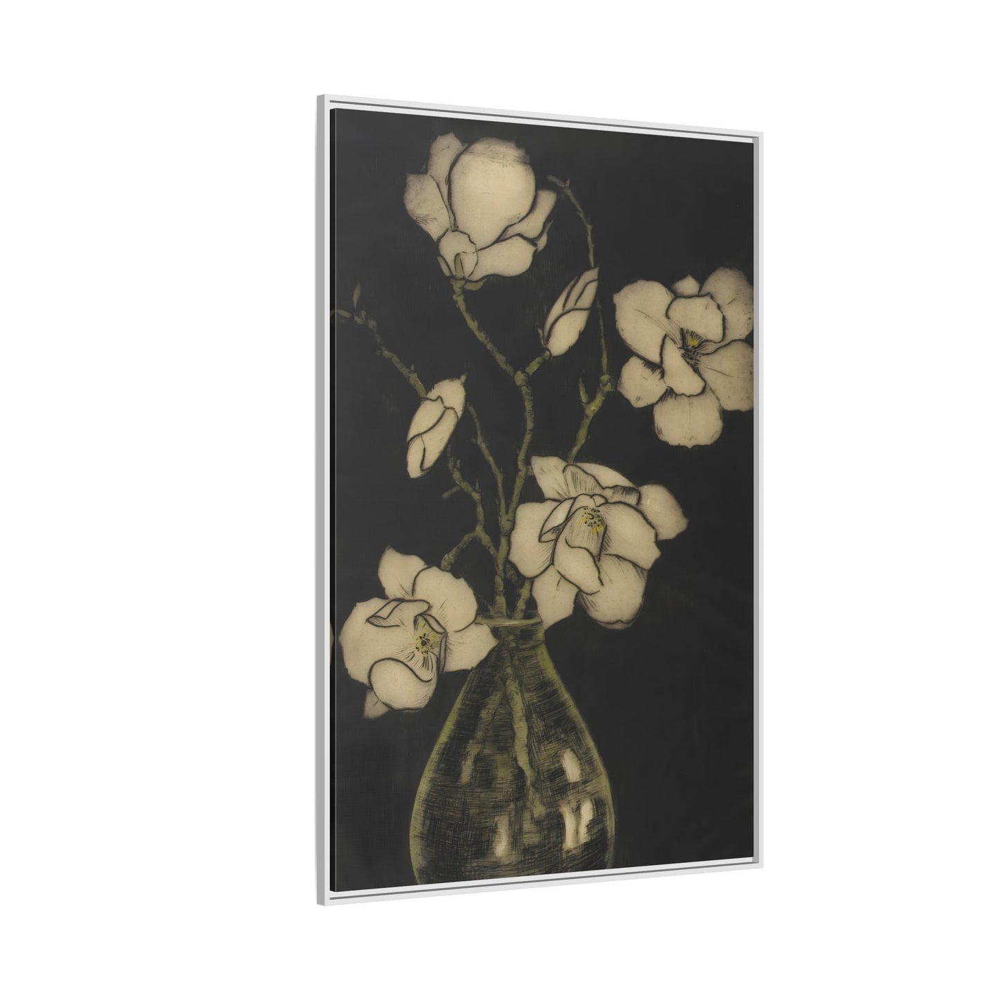 Botanical Framed Canvas Print - Large Vintage Floral Wall Art