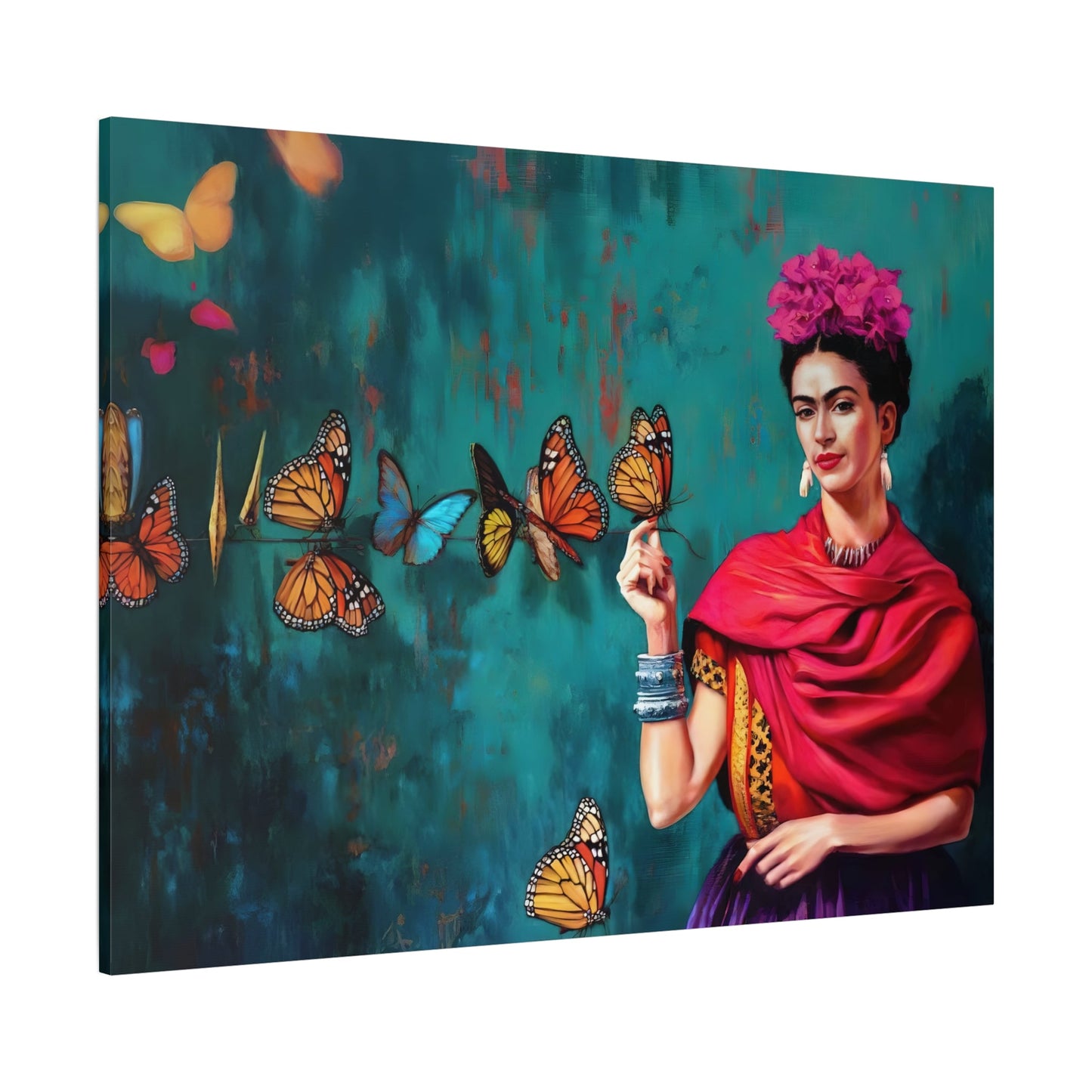 Butterfly Canvas Wall Art - Vibrant Kahlo Home Decor Print