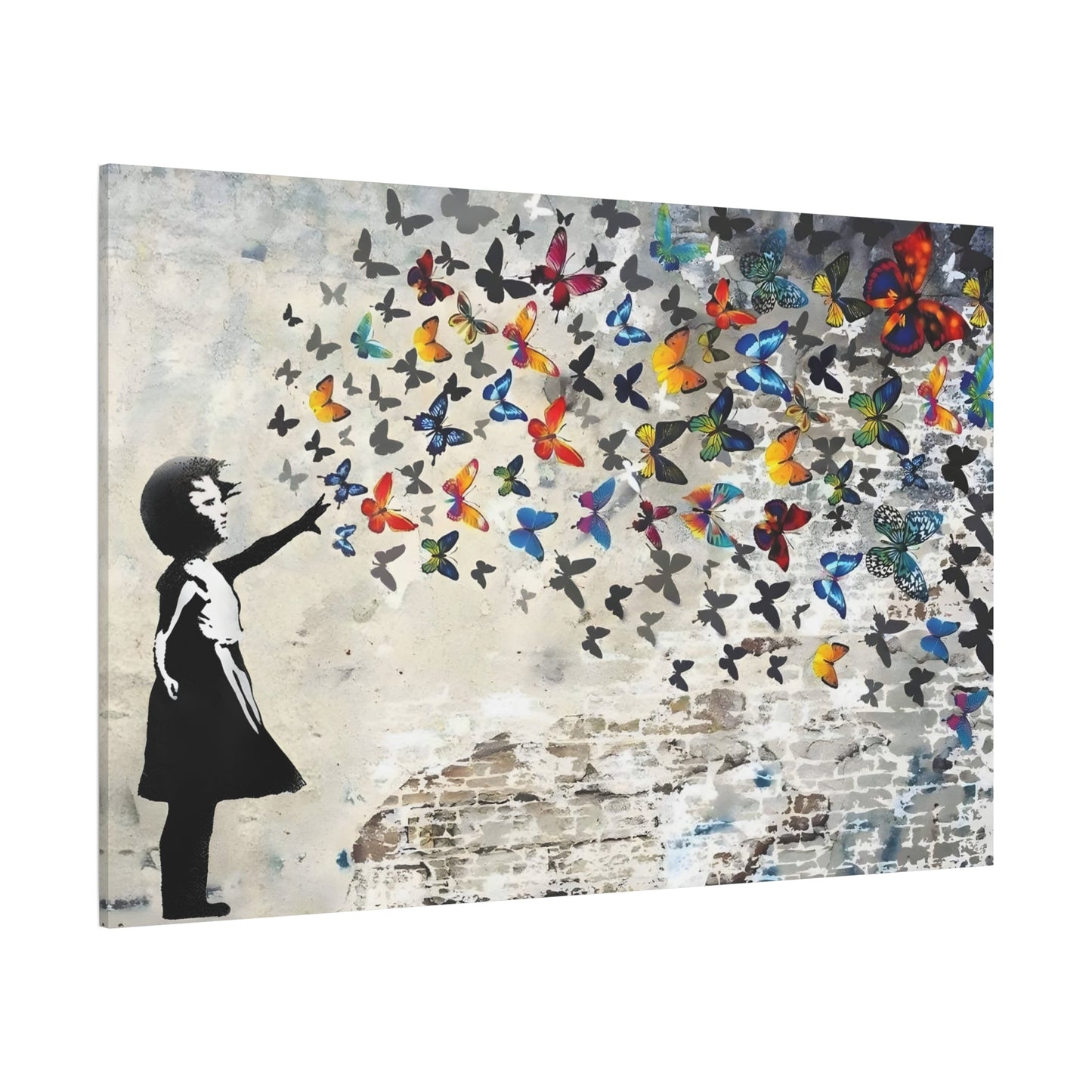Butterfly Girl Banksy Canvas Wall Art Prints