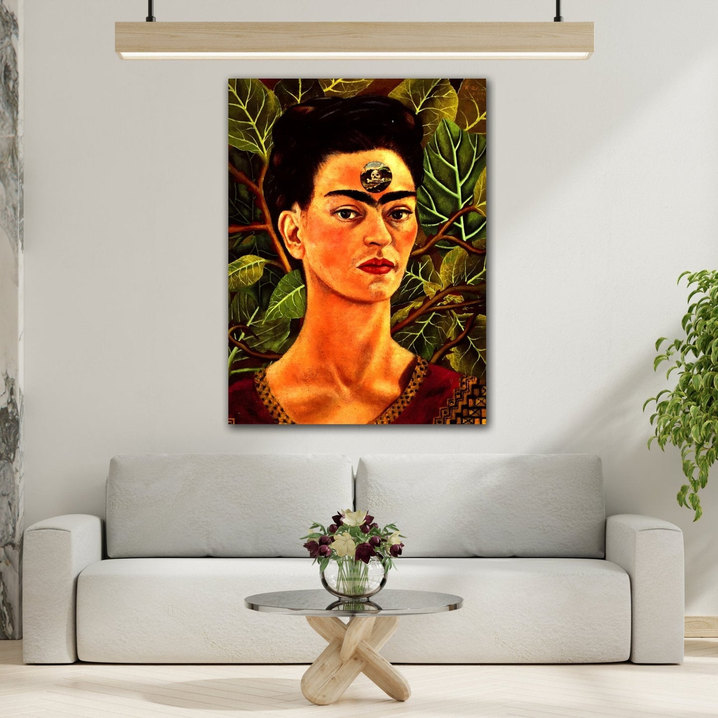Canvas Print Thinking About Death - Famous Kahlo Wall Art Painting Reproduction