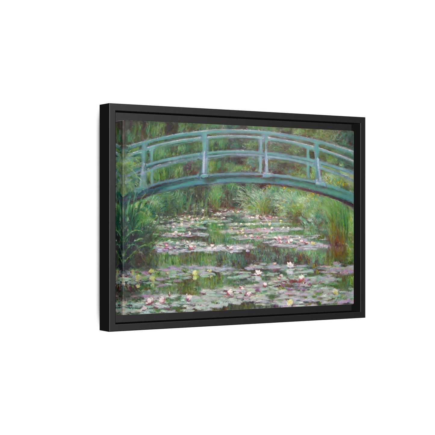 Canvas Wall Art Monet Print - Water Lilies Japanese Bridge