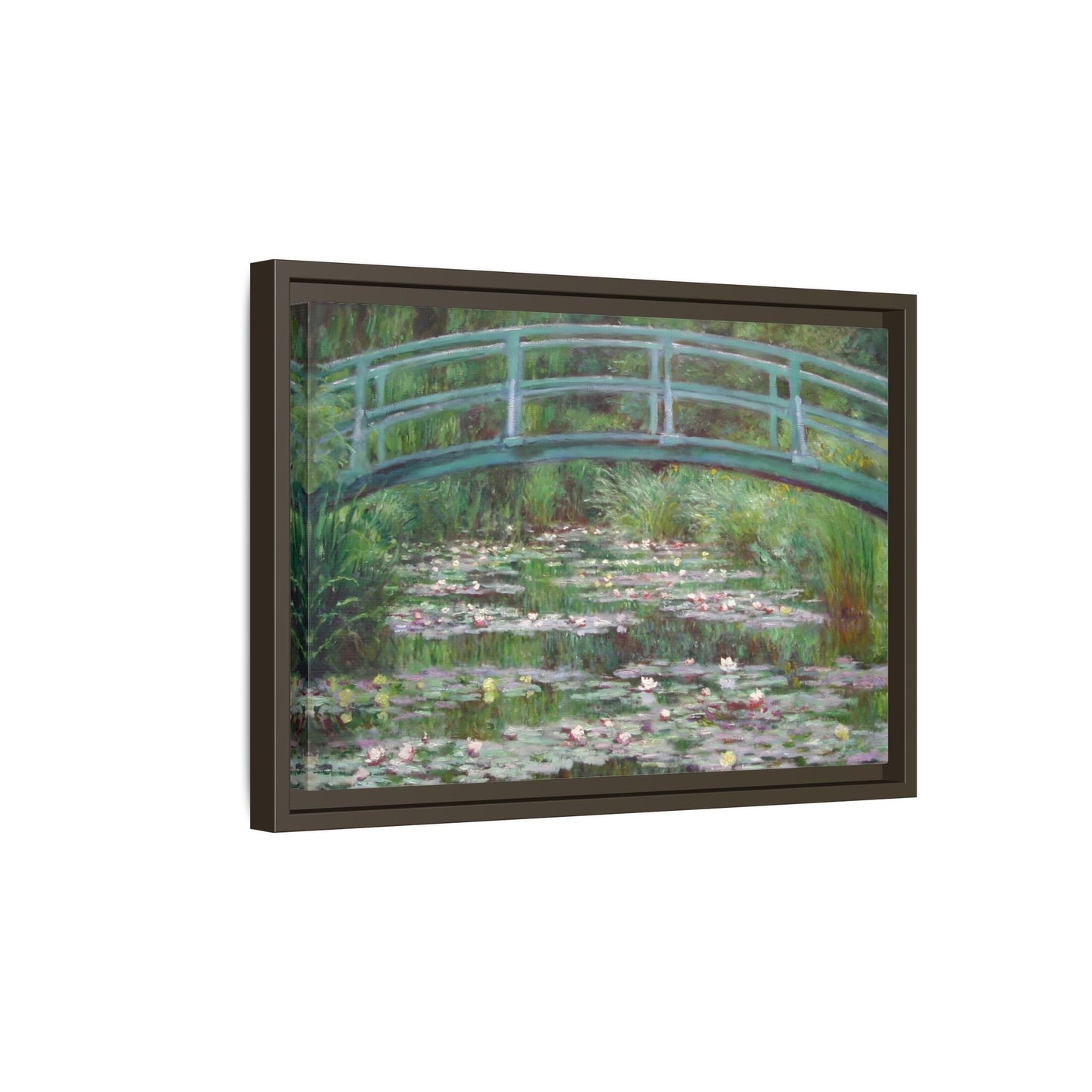 Canvas Wall Art Monet Print - Water Lilies Japanese Bridge