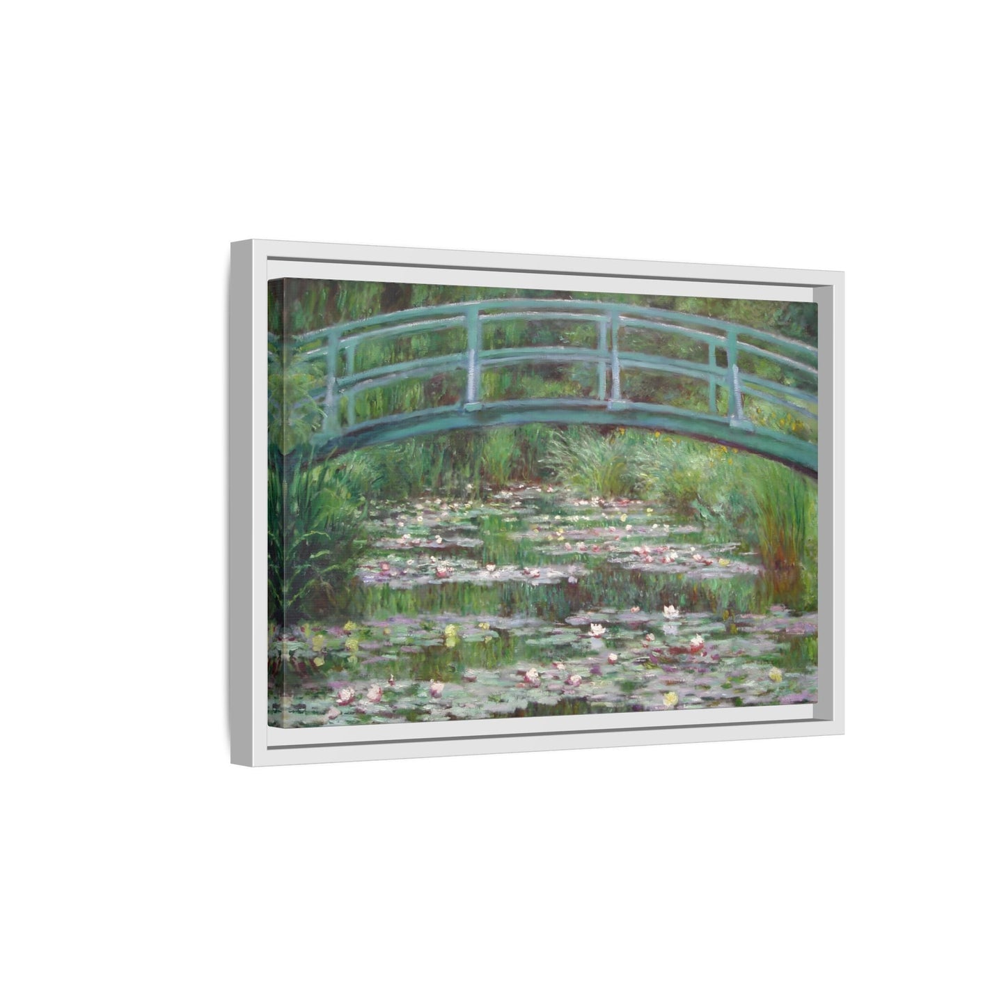 Canvas Wall Art Monet Print - Water Lilies Japanese Bridge