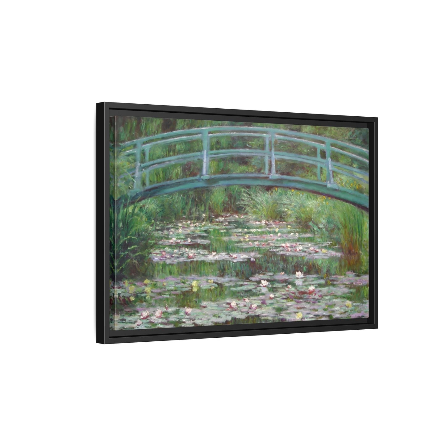 Canvas Wall Art Monet Print - Water Lilies Japanese Bridge