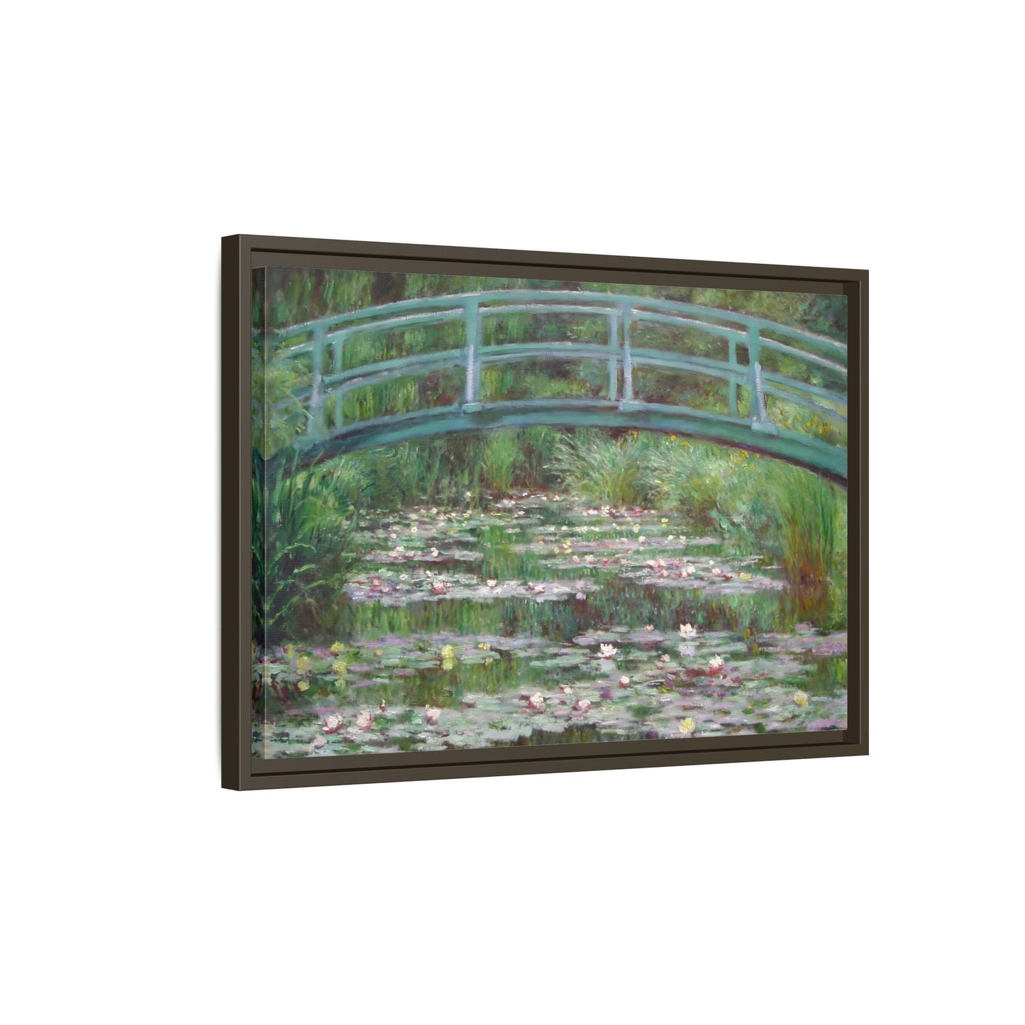 Canvas Wall Art Monet Print - Water Lilies Japanese Bridge