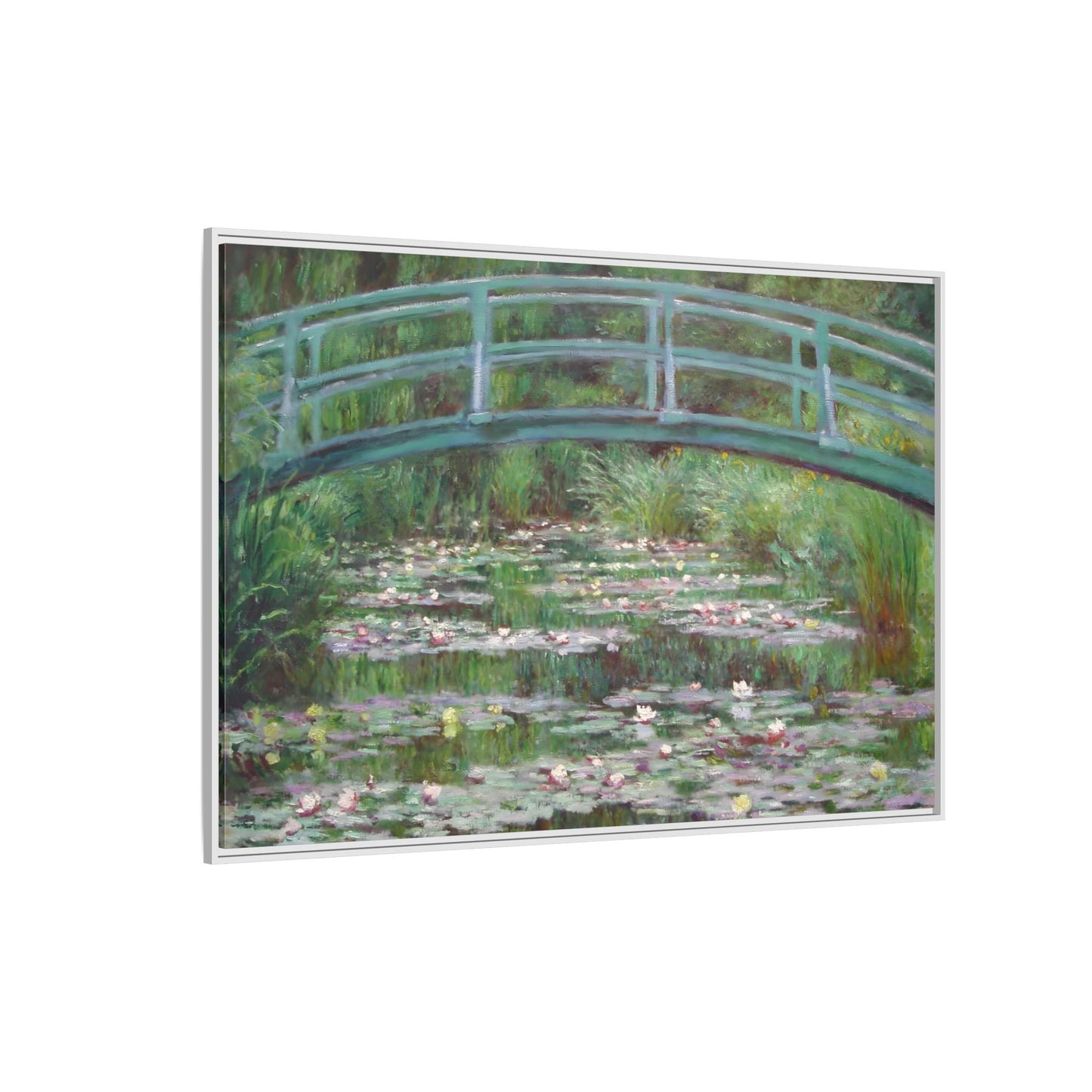 Canvas Wall Art Monet Print - Water Lilies Japanese Bridge
