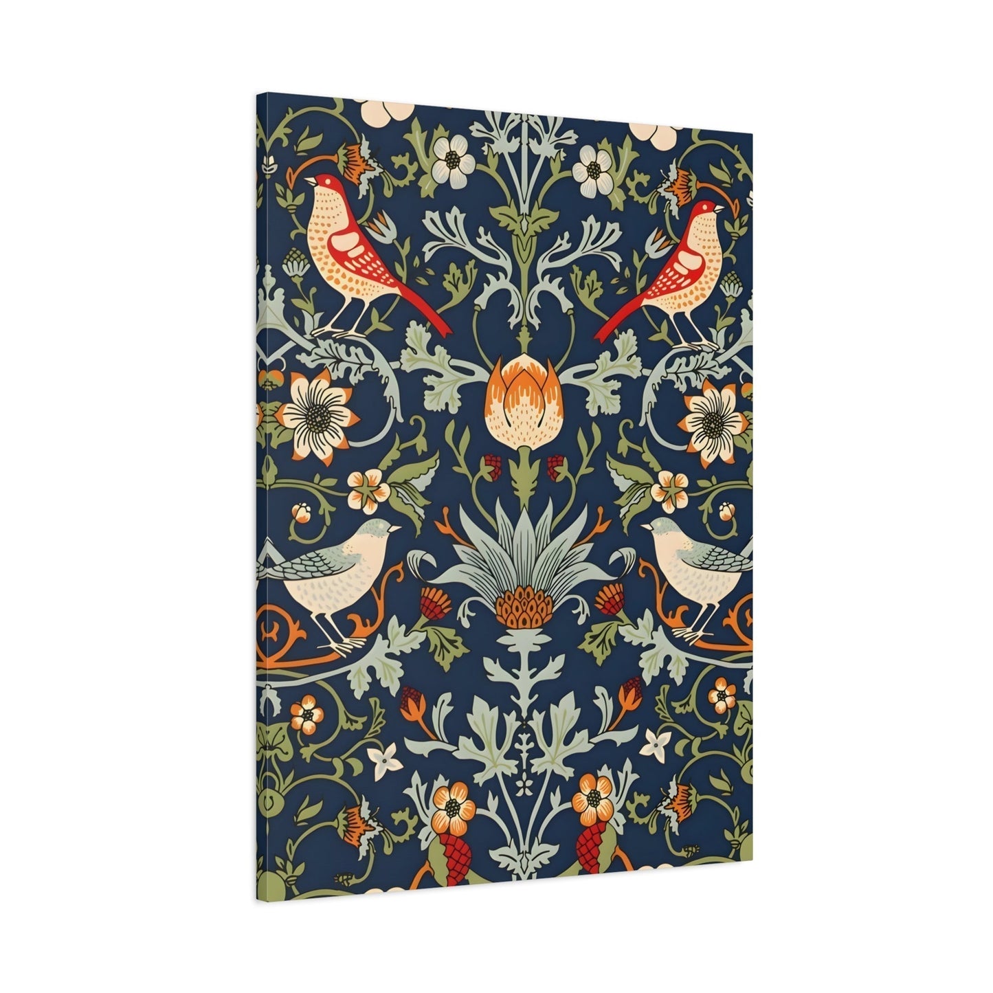 Canvas Wall Art Morris Floral Bird Botanical Print - Modern Flowers Minimalist Artwork