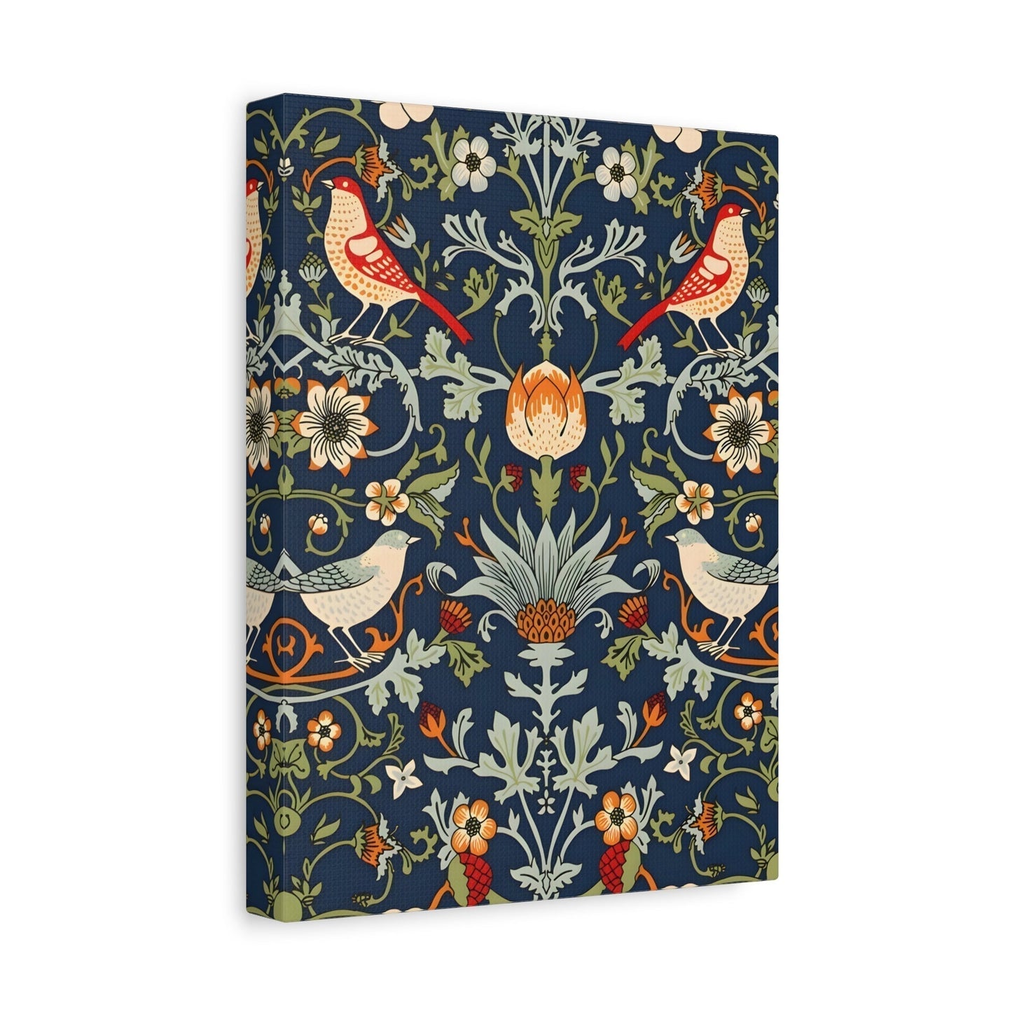 Canvas Wall Art Morris Floral Bird Botanical Print - Modern Flowers Minimalist Artwork